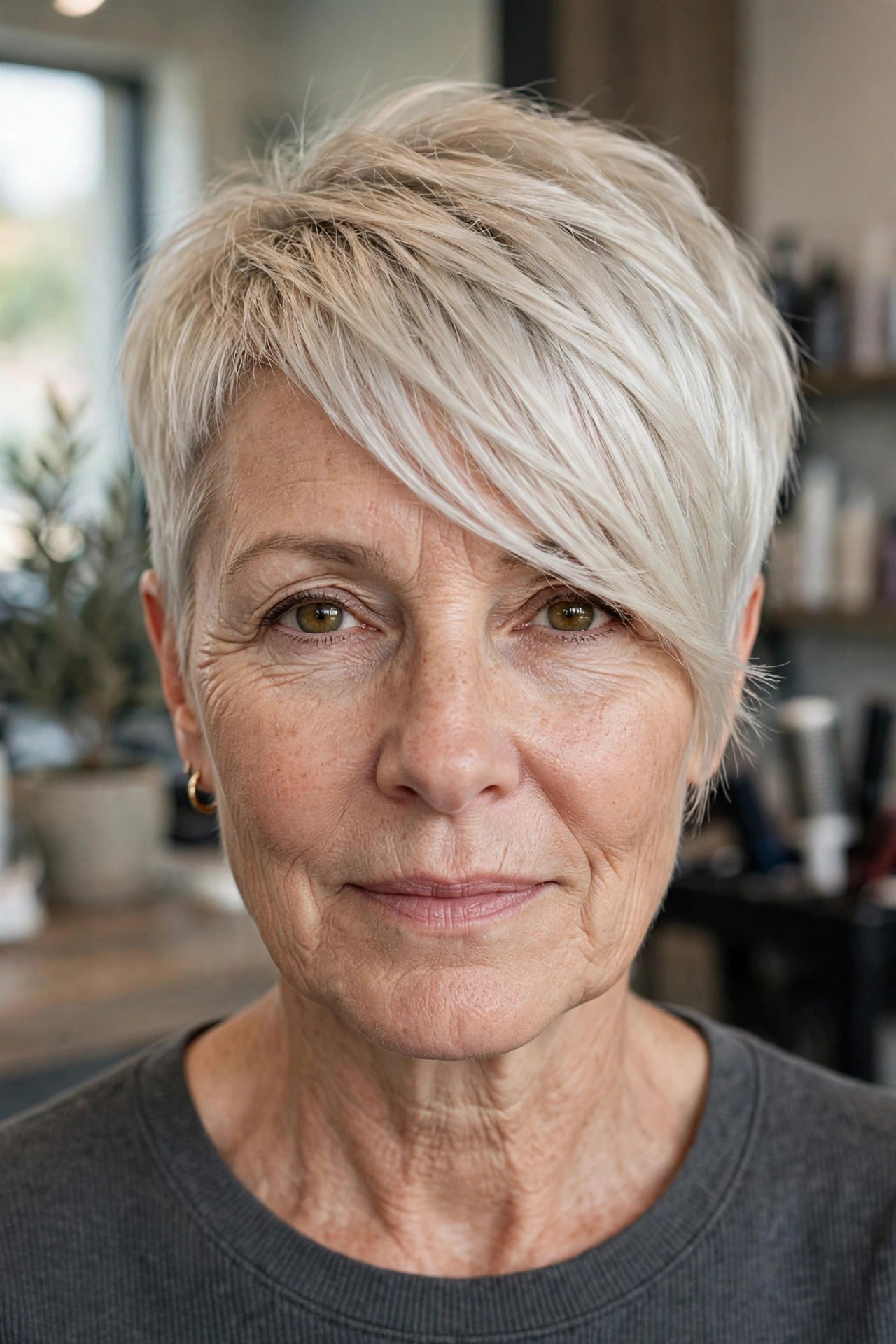 Asymmetrical Pixie with a Modern Edge - woman over 50