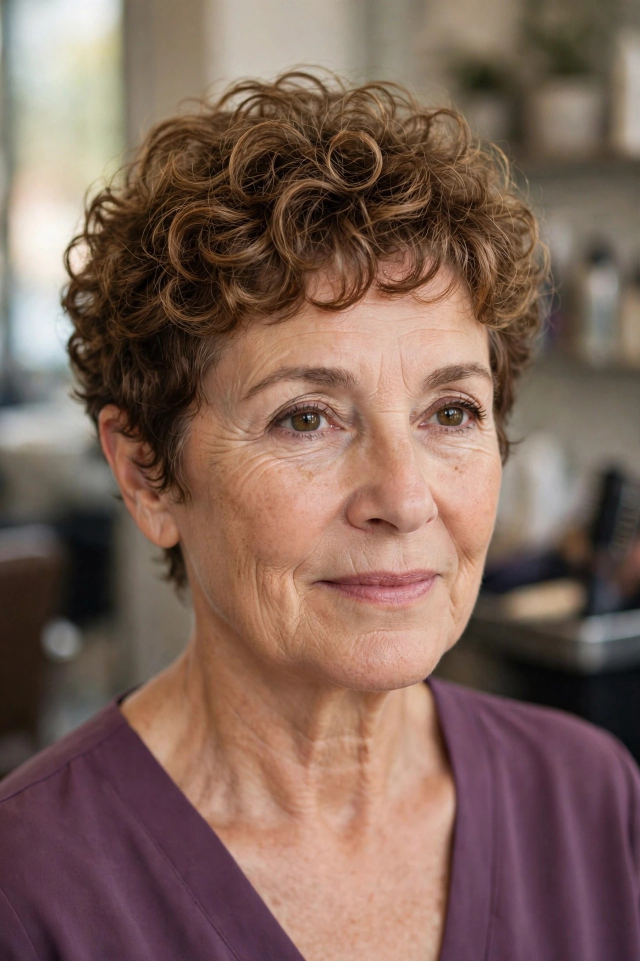 Soft Curly Pixie - woman over 50