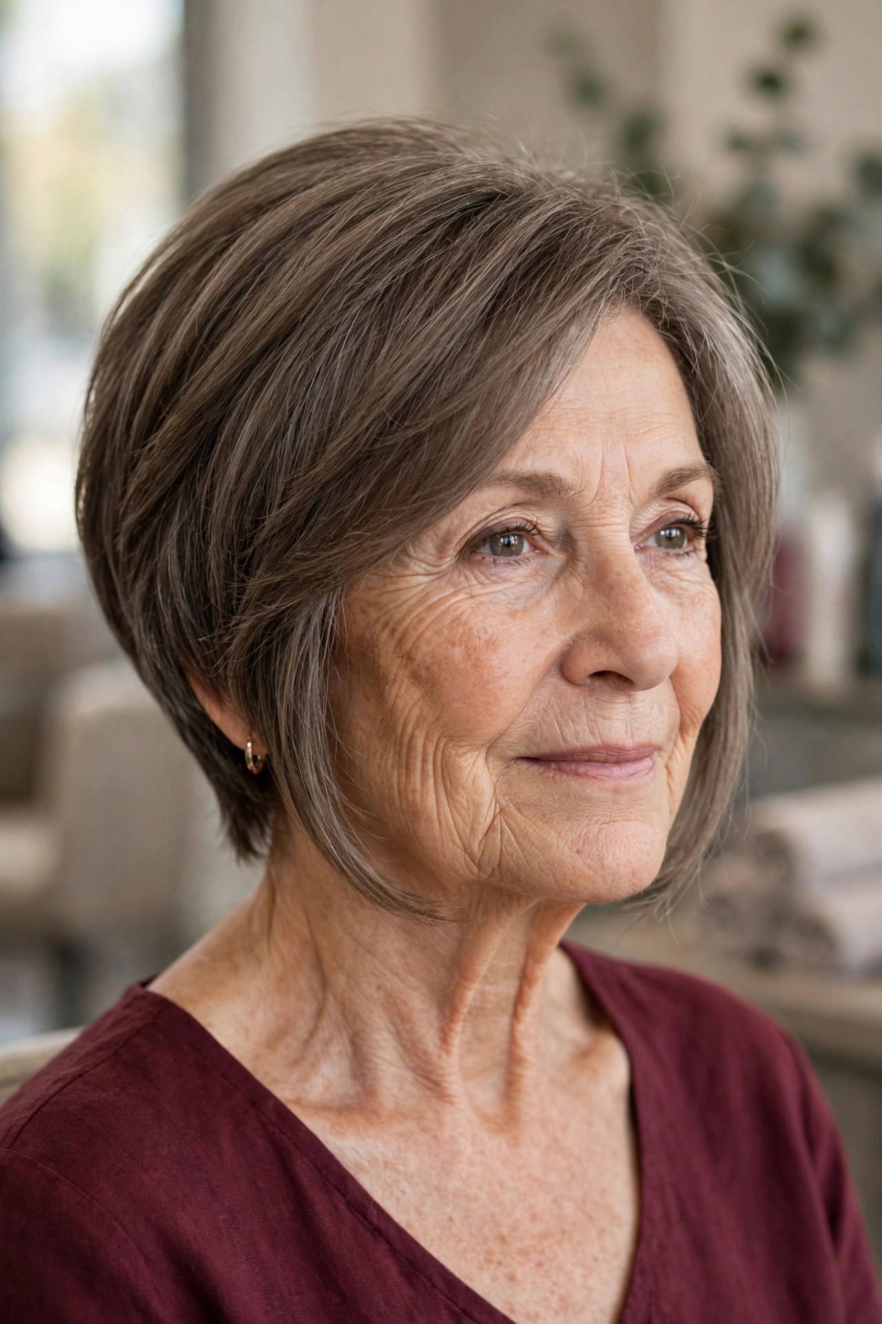Elegant Pixie Bob (Bixie) on a woman over 60 - elegant pixie haircut