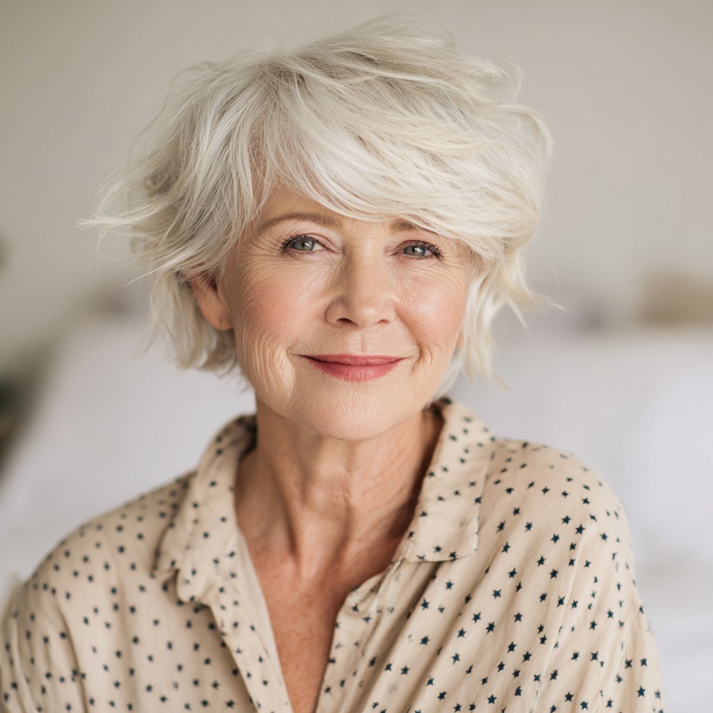 Short Bob with Tapered Ends Done Right — short bob haircut for fine hair on a woman over 70