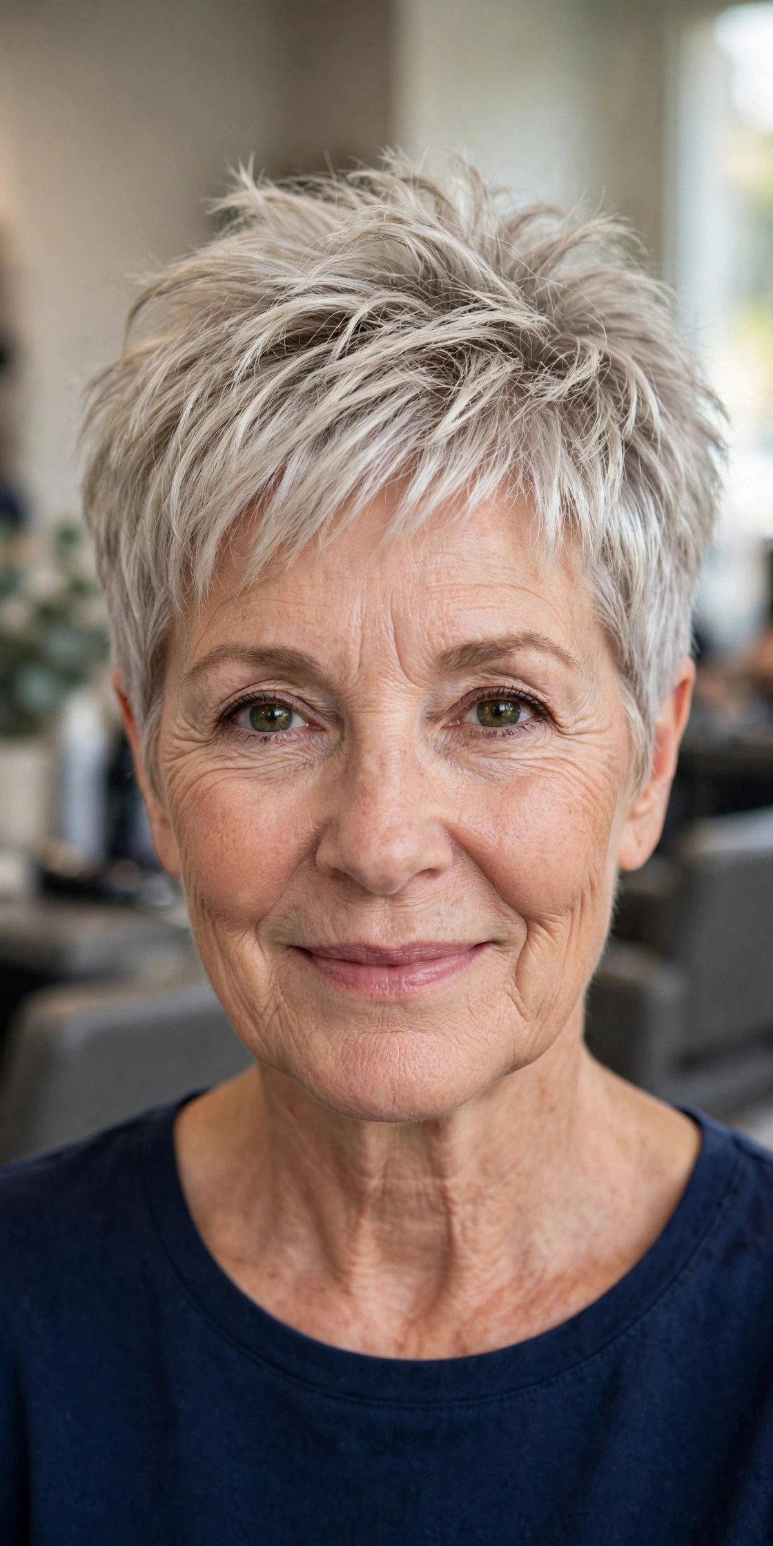Classic Choppy Pixie with a Lifted Crown on a woman over 50 - short choppy haircut with volume, idea 1