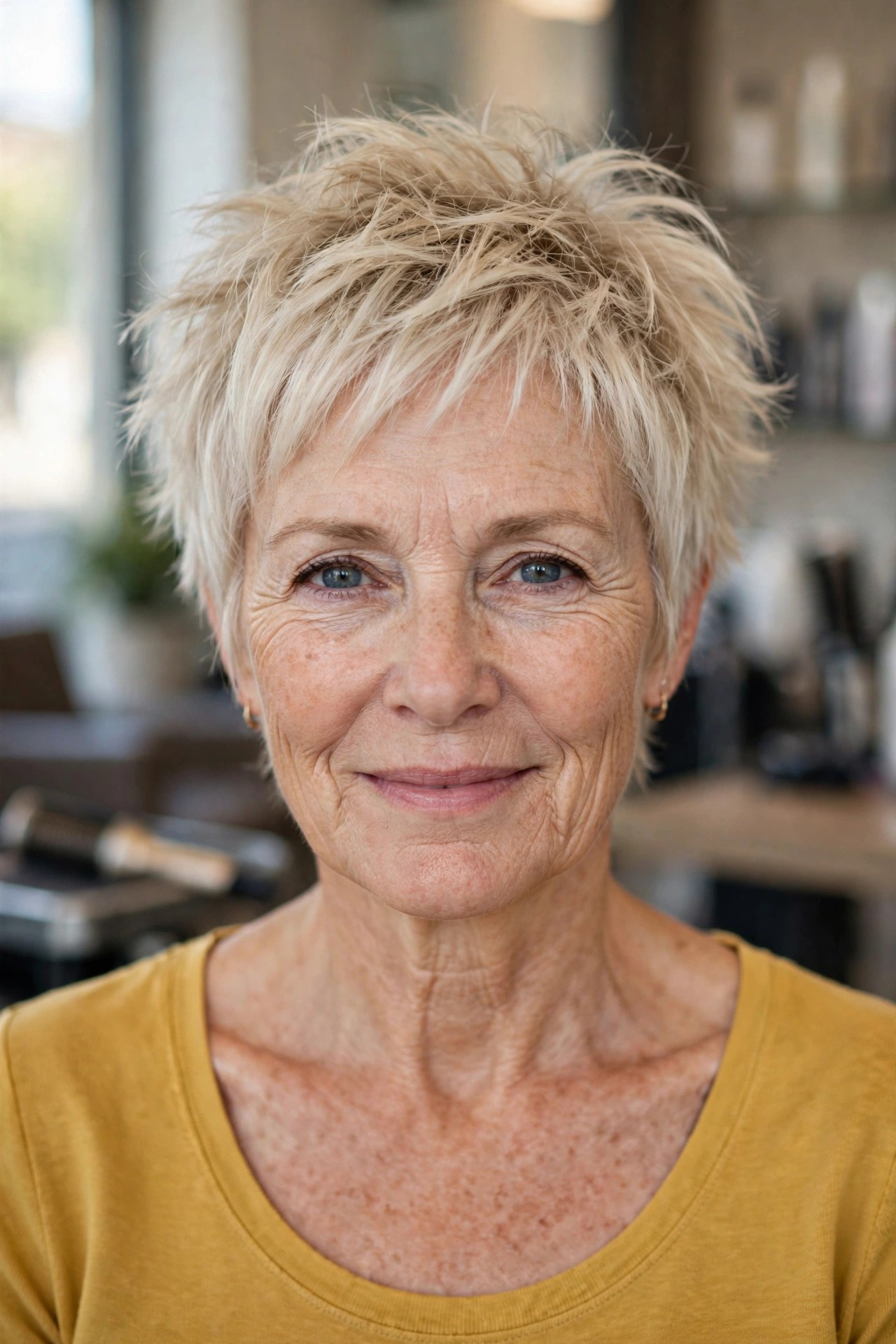 Tousled Choppy Crop for Fine Hair on a woman over 50 - short choppy haircut with volume, idea 14