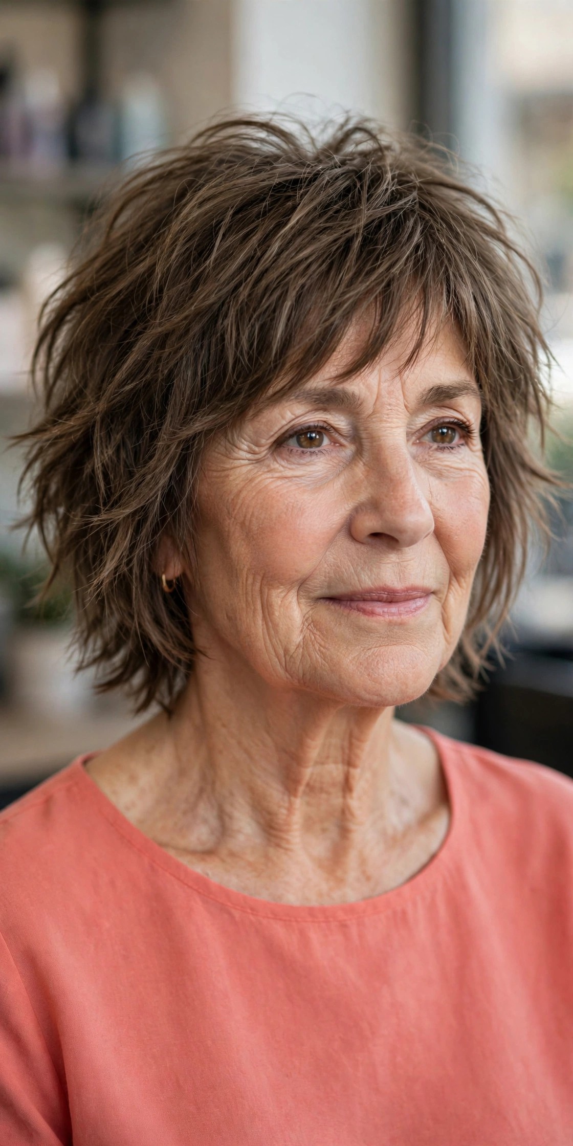 Face-Framing Choppy Shag on a woman over 50 - short choppy haircut with volume, idea 18