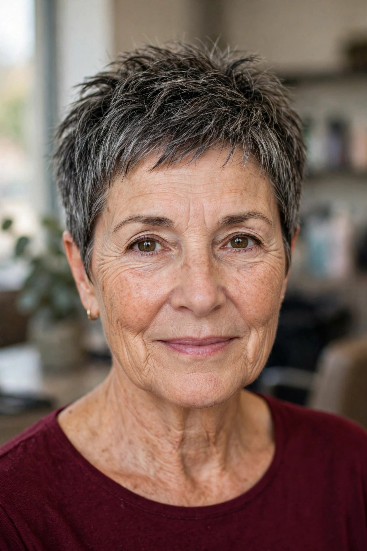 Textured Choppy Crop on a woman over 50 - short choppy haircut with volume, idea 3