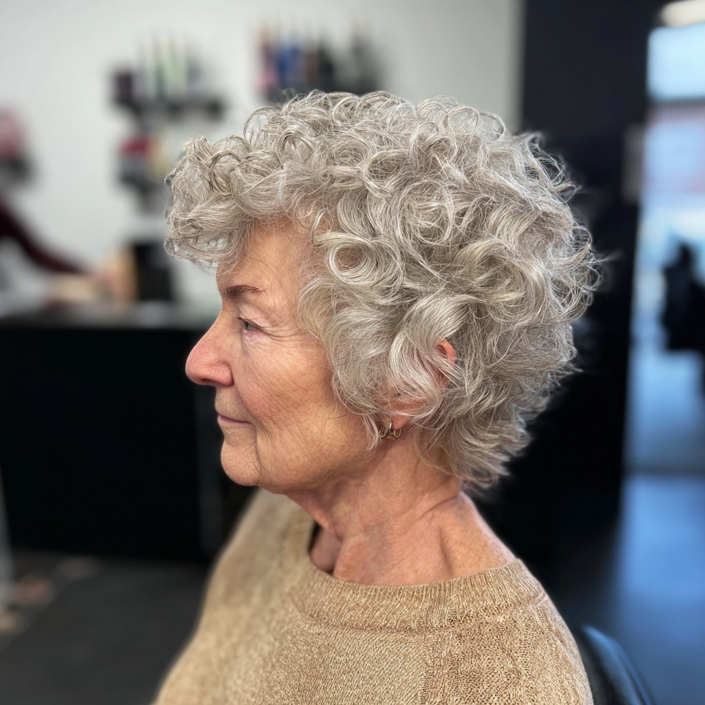 The Salon-Fresh Short Curly Shape — short curly haircut on a woman over 70, easy to care for