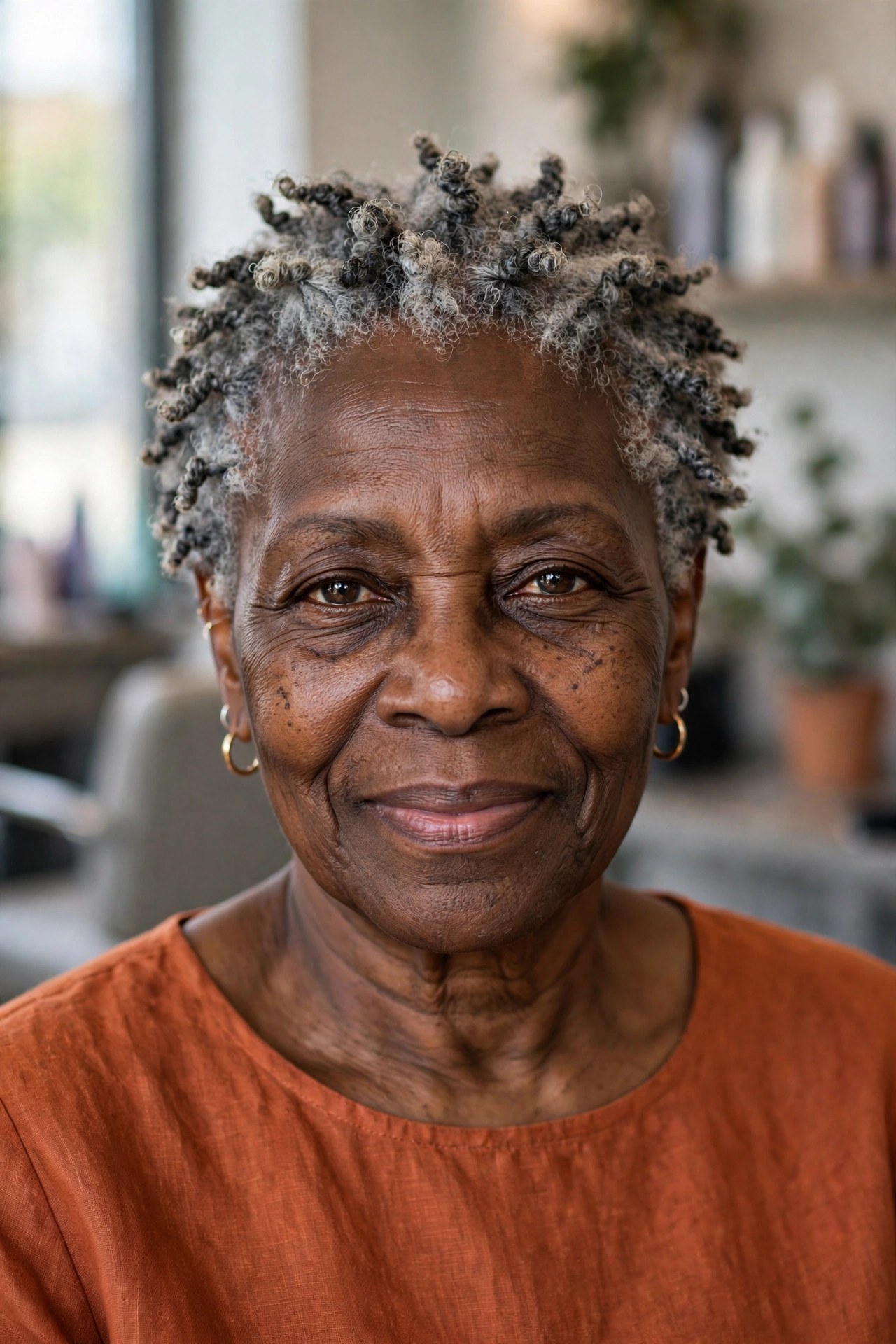 Gray Twist-Out Crop - short gray haircut for Black woman over 50