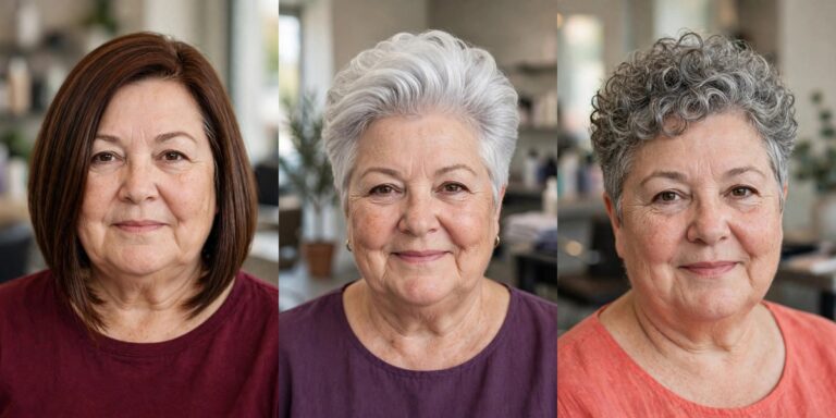 Short Haircuts for Women Over 50 With Round Face and Double Chin
