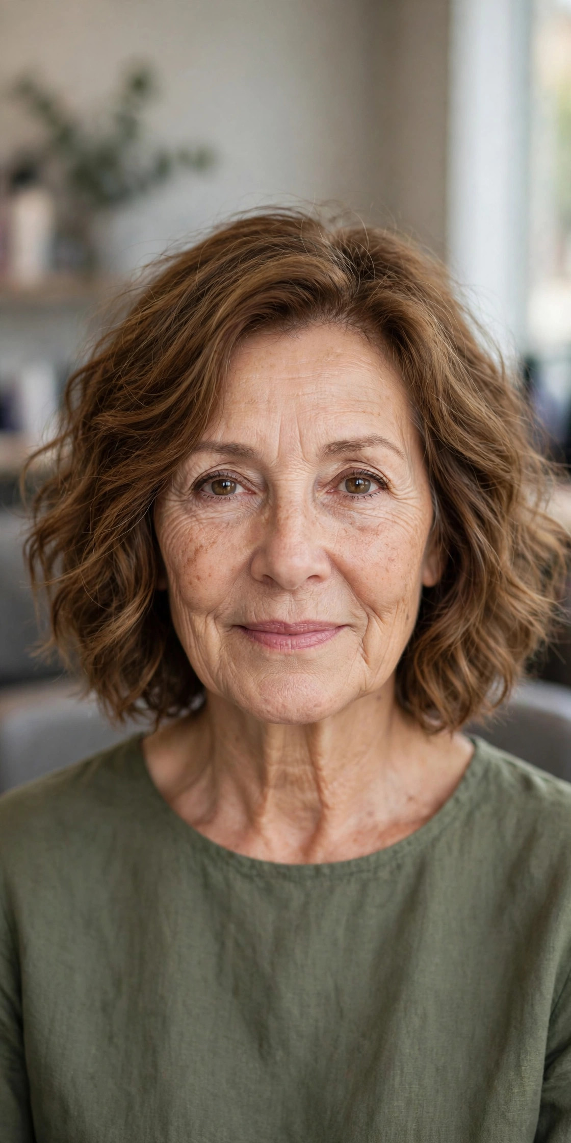 Wavy Bob with Natural Movement on a woman over 50 - short hairstyle idea 15