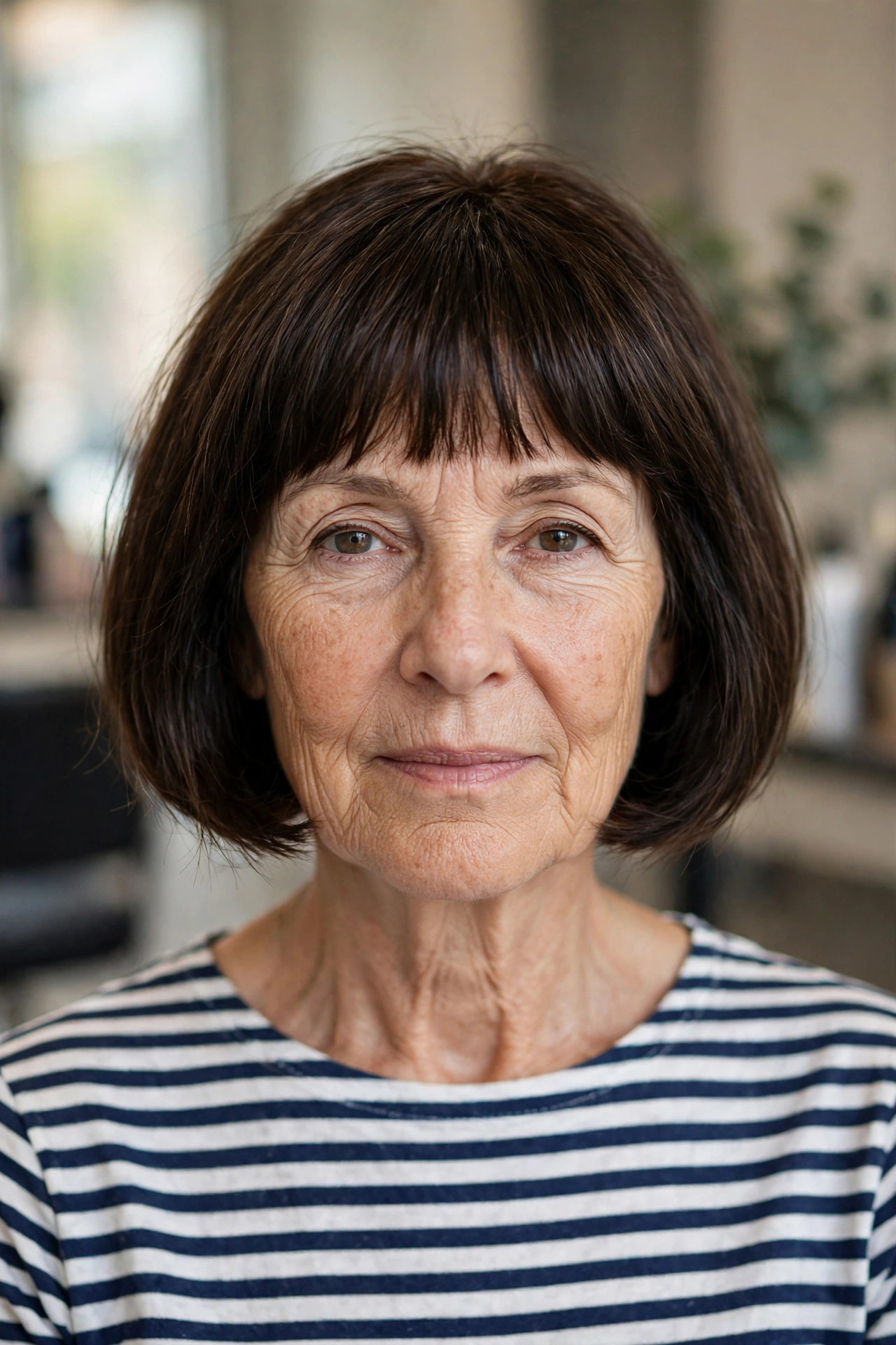 French Bob with a Blunt Fringe on a woman over 50 - short hairstyle idea 16