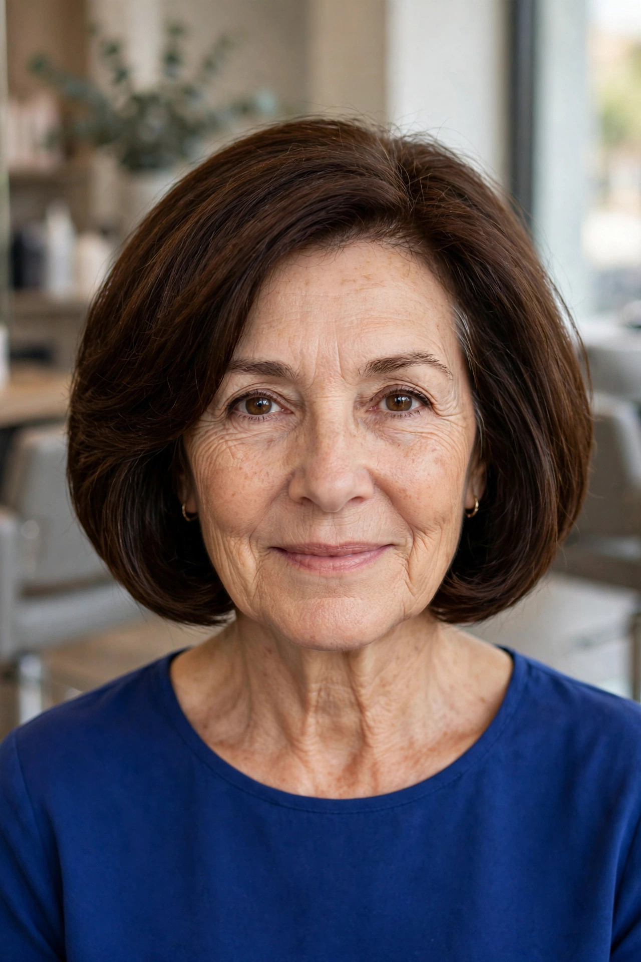 Rounded Bob for Thick Hair on a woman over 50 - short hairstyle idea 18