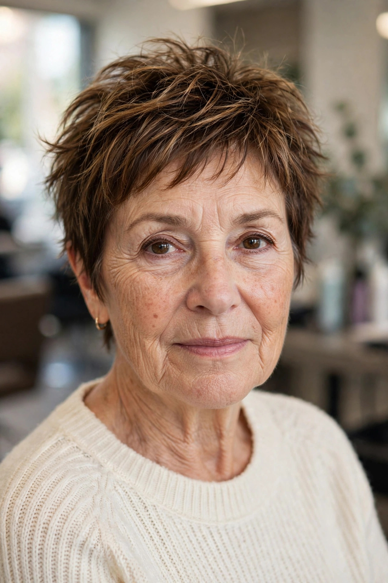 Tousled Crop with Piecey Ends on a woman over 50 - short hairstyle idea 20
