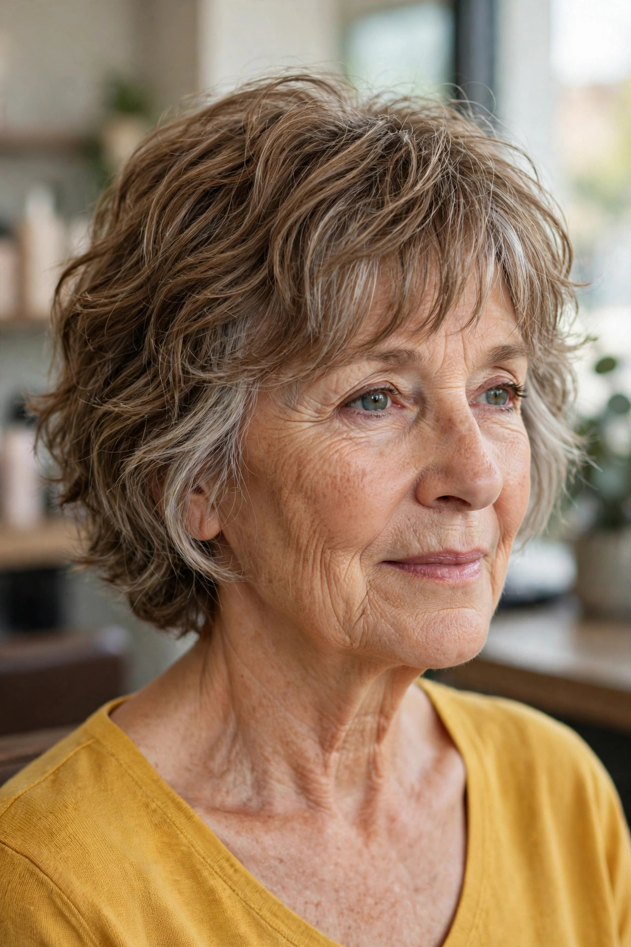 Soft Shag for Wavy Hair on a woman over 50 - short hairstyle idea 26