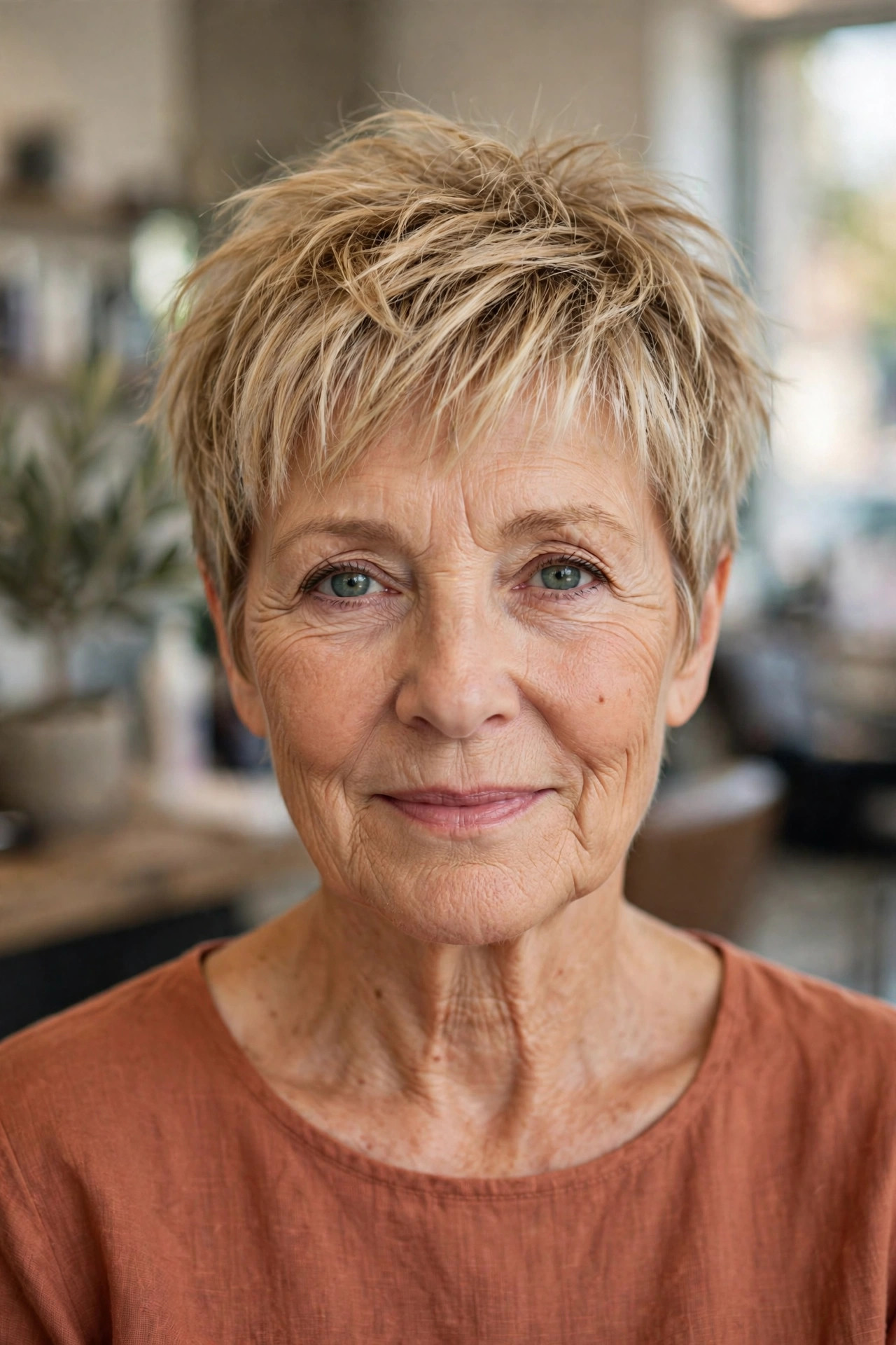 Messy Pixie with a Textured Fringe on a woman over 50 - short hairstyle idea 35