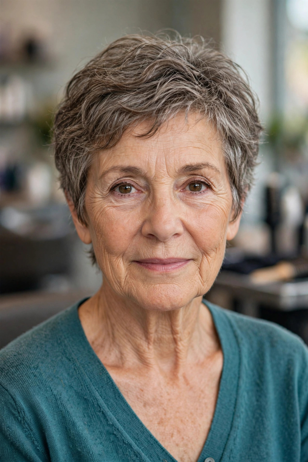 Wash-and-Go Textured Crop on a woman over 50 - short hairstyle idea 40
