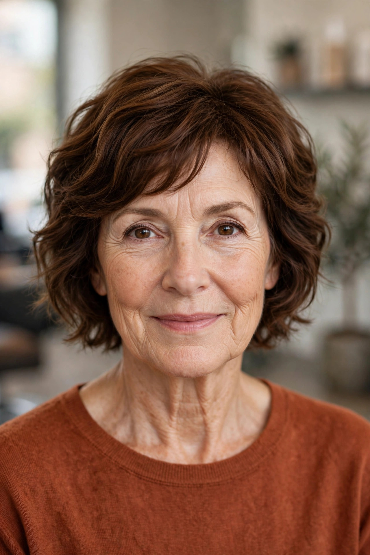 Bixie Cut with Soft Waves on a woman over 50 - short hairstyle idea 5
