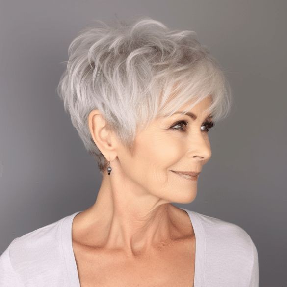 Woman over 70 with a elegant tapered crop — short hairstyle for women over 70