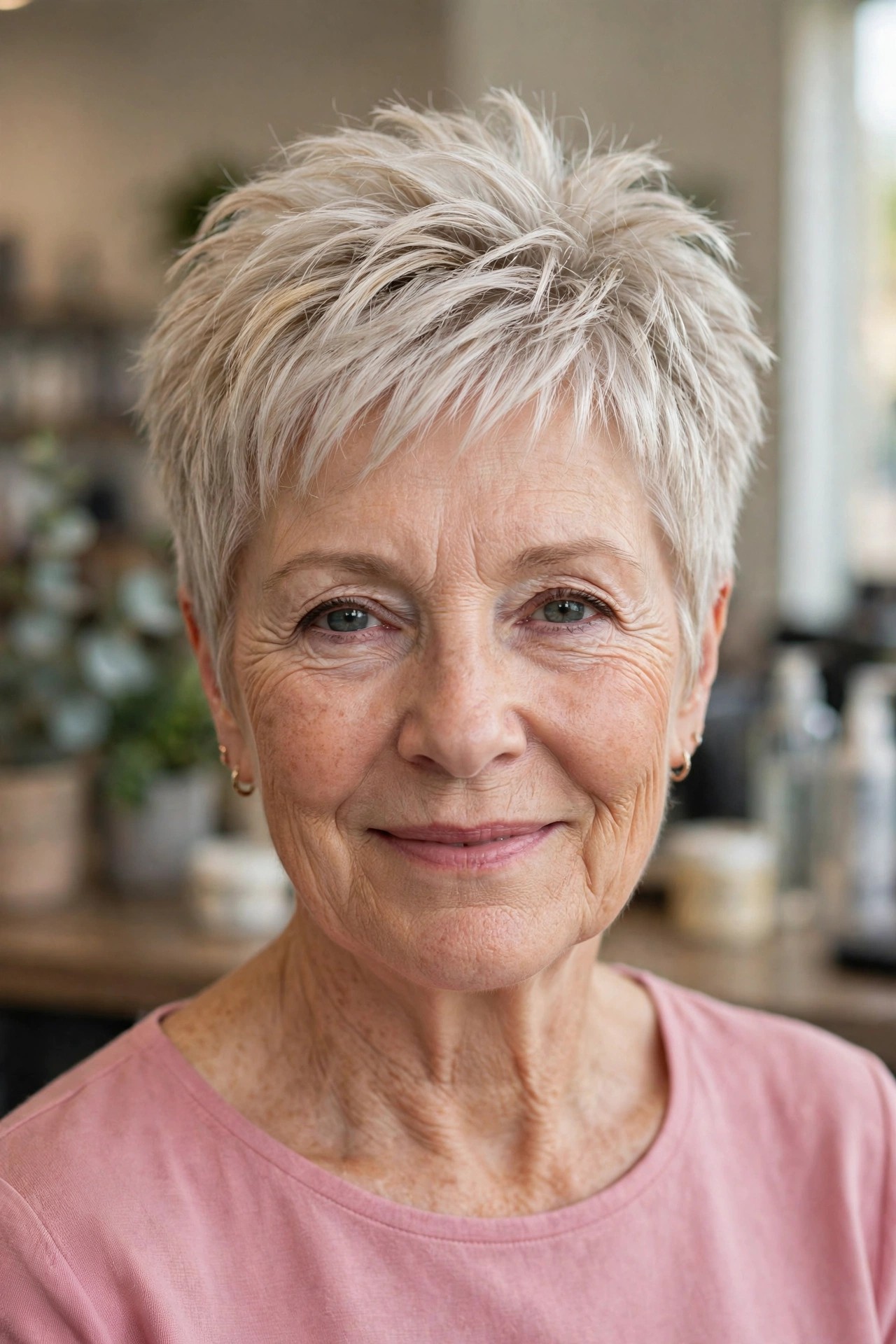 Textured Crop for Thinning Hair, with Crown Volume on a woman over 50 - short textured haircut idea 20