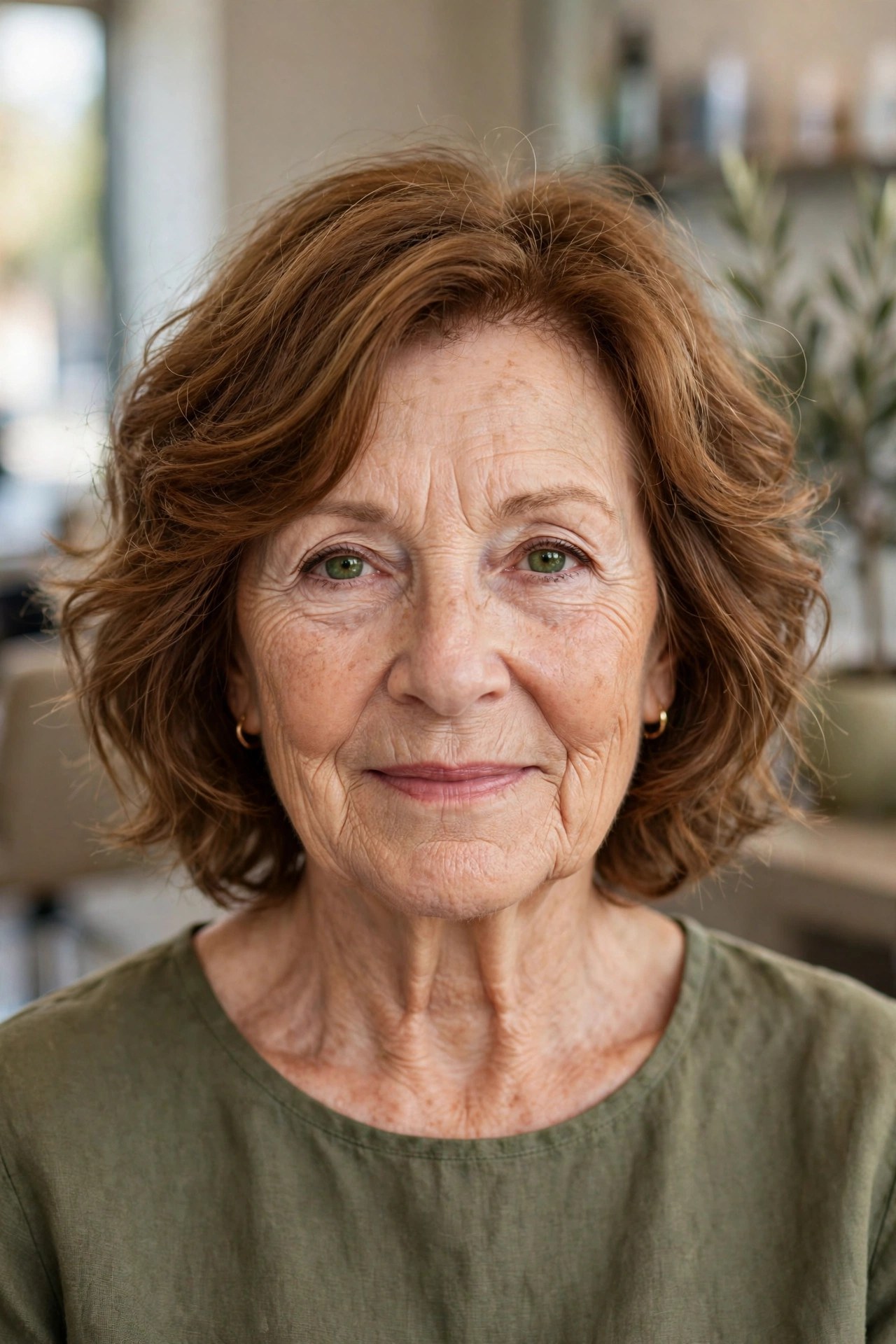 Soft Wavy Shag for Fine Hair on a woman over 60 with fine hair