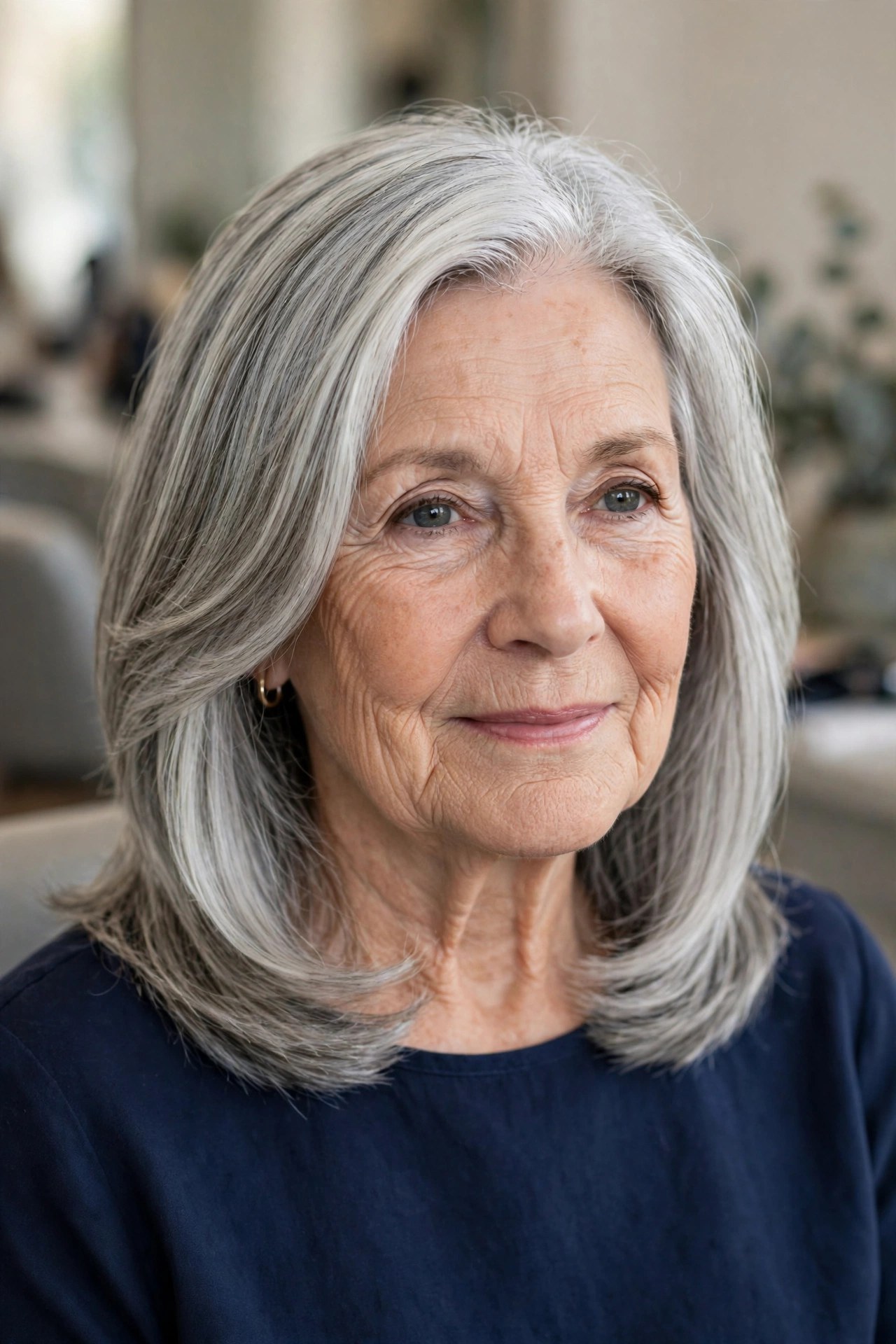 Classic Shoulder-Length Layers with Face-Framing Pieces - shoulder length layered haircut on a woman over 60