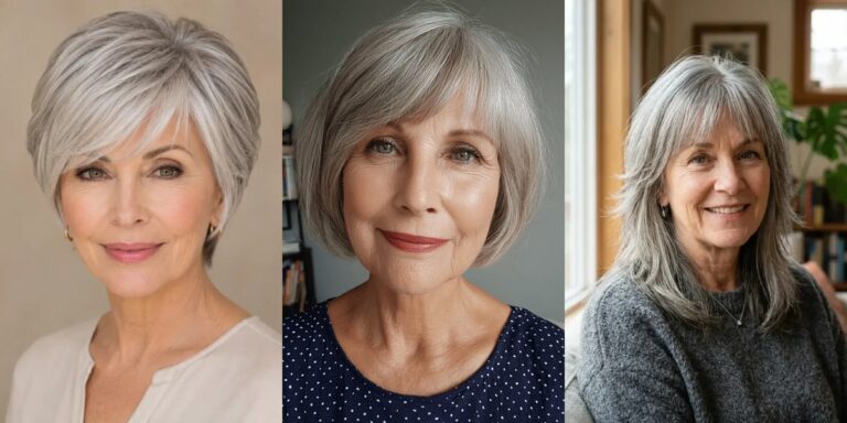 27 Side Bangs for Women Over 70 With Fine Gray Hair