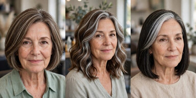 Silver Blending Hair Ideas for Women Over 50 With Early Grays