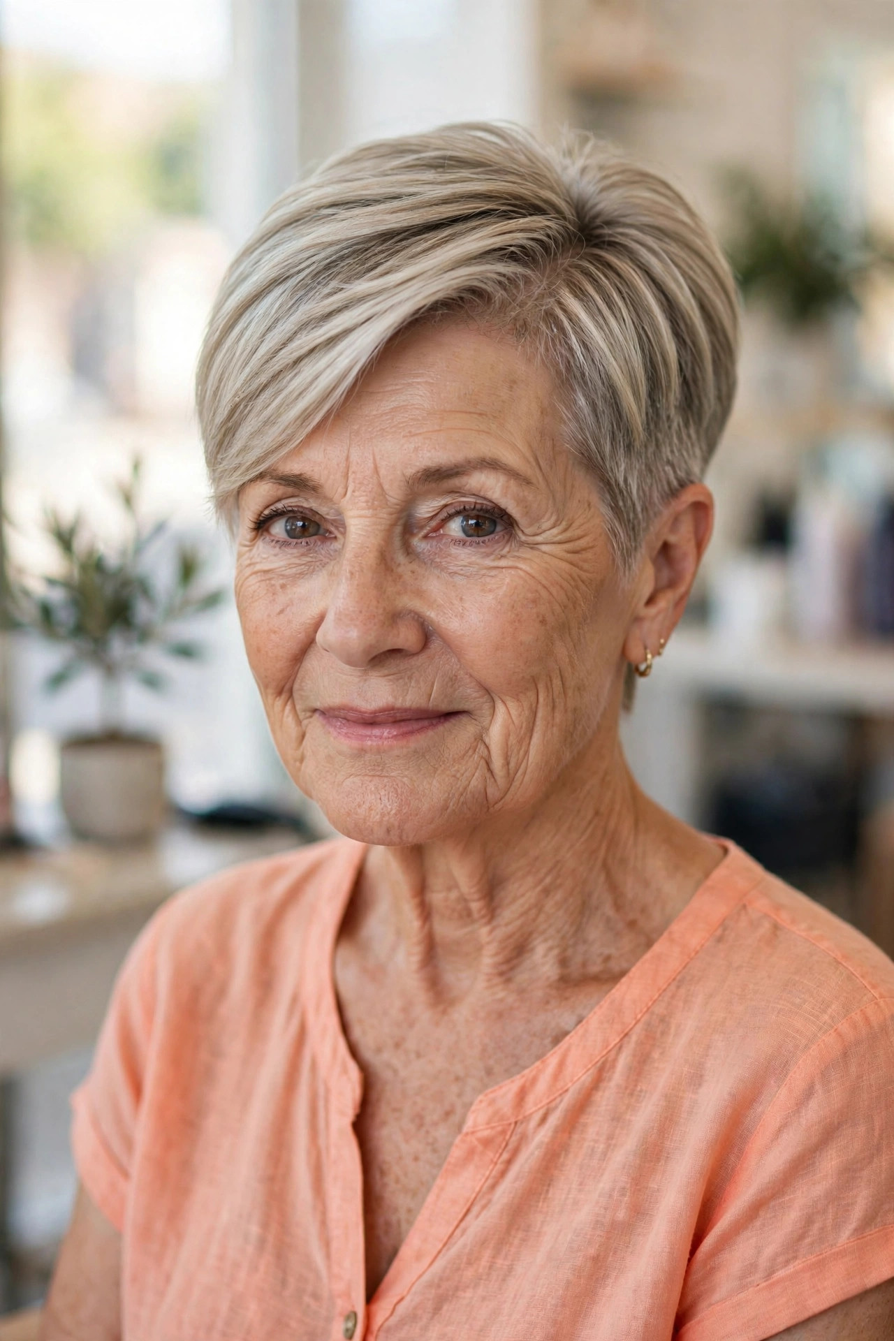 Side-Swept Crop You Can Clip Up - summer haircut for women over 60