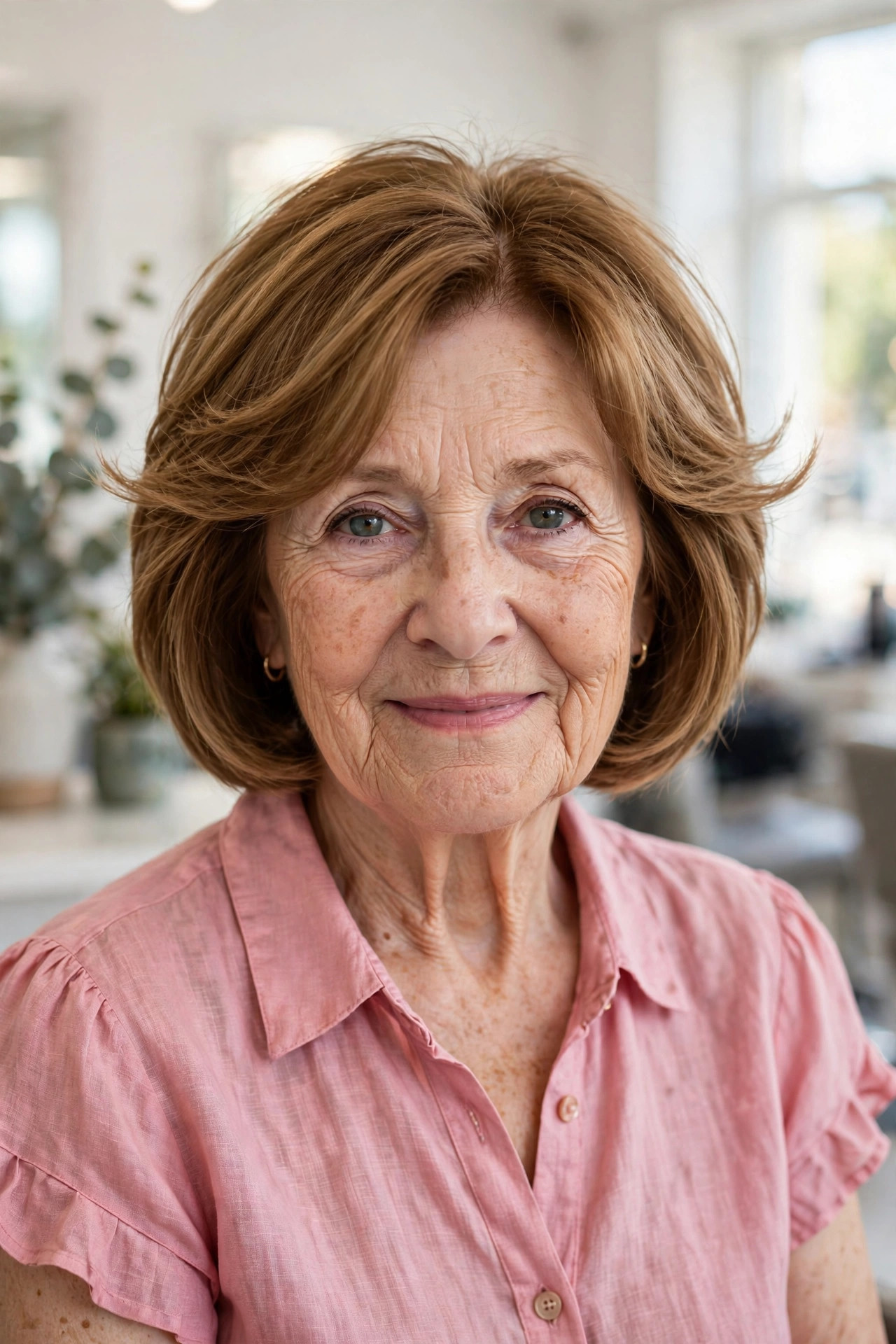 Layered Bob with a Curtain Fringe - summer haircut for women over 60