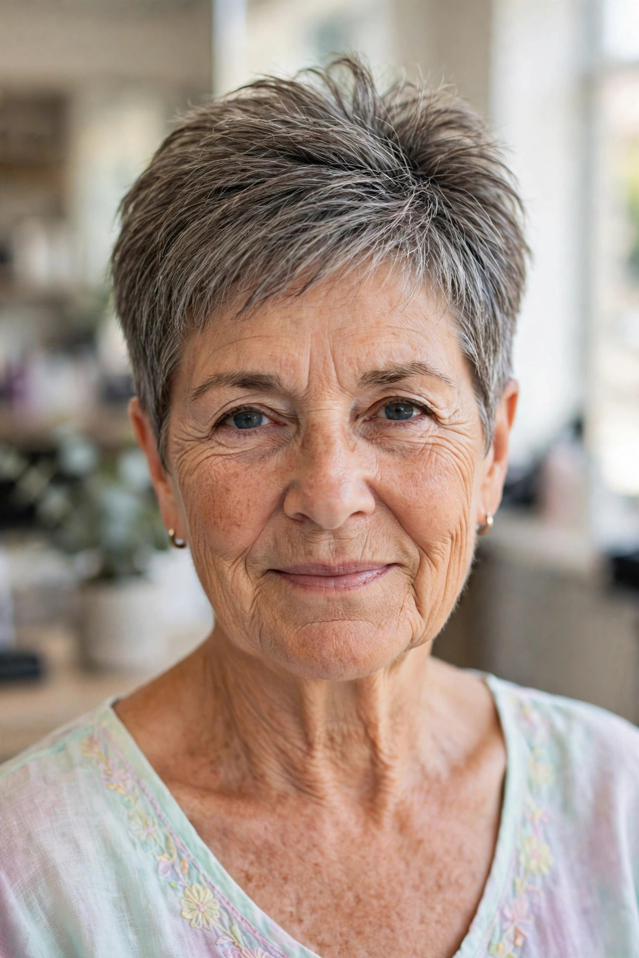 Short Layered Crop with a Lifted Crown - summer haircut for women over 60