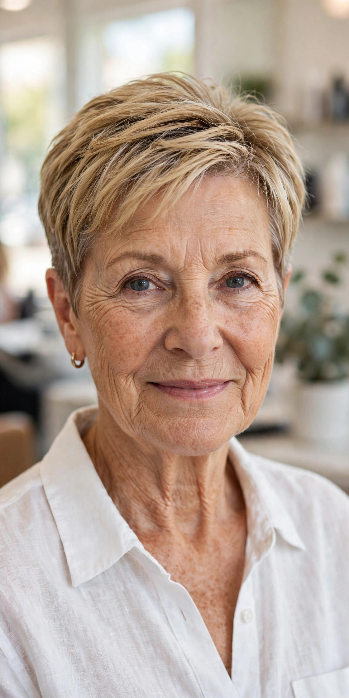 Textured French Crop with a Soft Side Part - summer haircut for women over 60