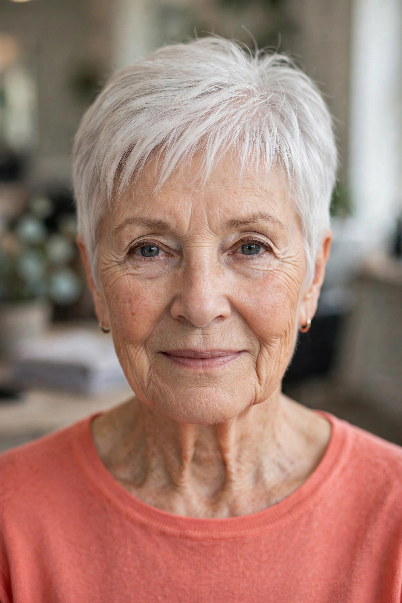 Tapered Pixie with a Short Wispy Micro Fringe on a woman over 60 - tapered pixie cut for fine hair