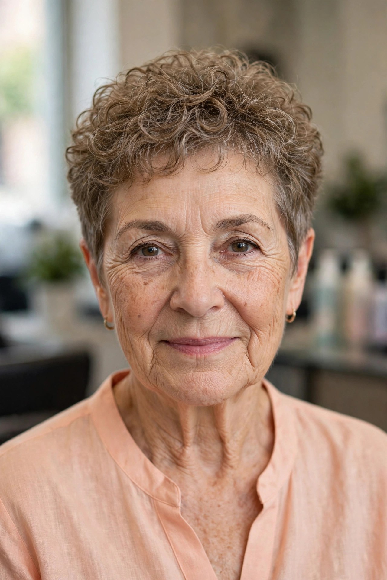 Curly Tapered Pixie for Fine Curls on a woman over 60 - tapered pixie cut for fine hair