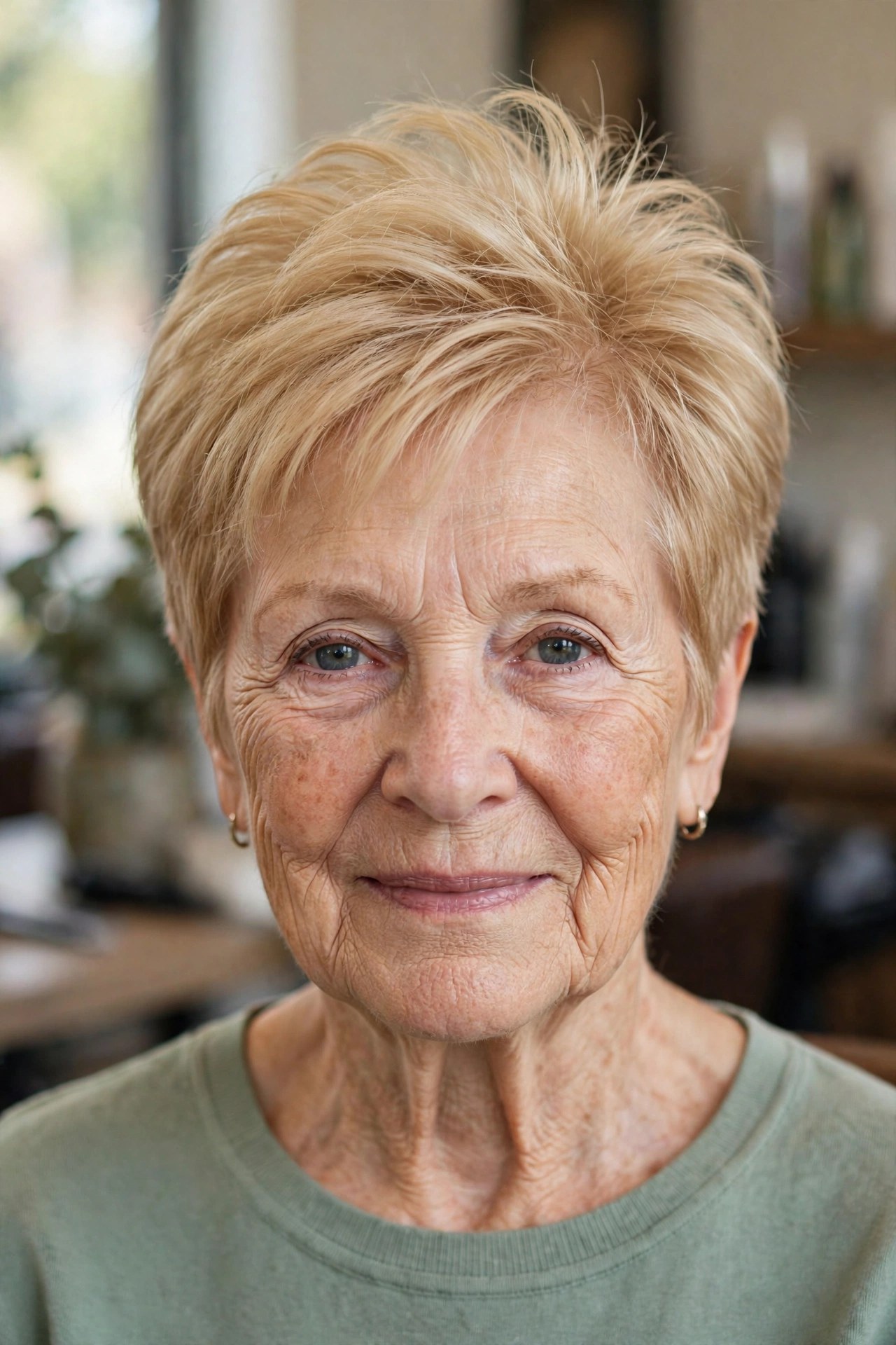 Crown-Volume Tapered Pixie for a Flat Top on a woman over 60 - tapered pixie cut for fine hair