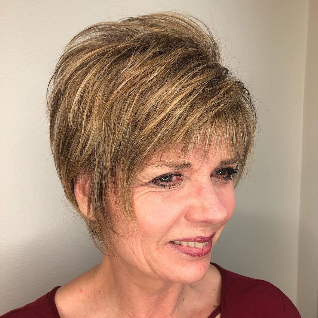 The Short Textured Pixie With a Longer Top — thick hair haircut on a woman over 70