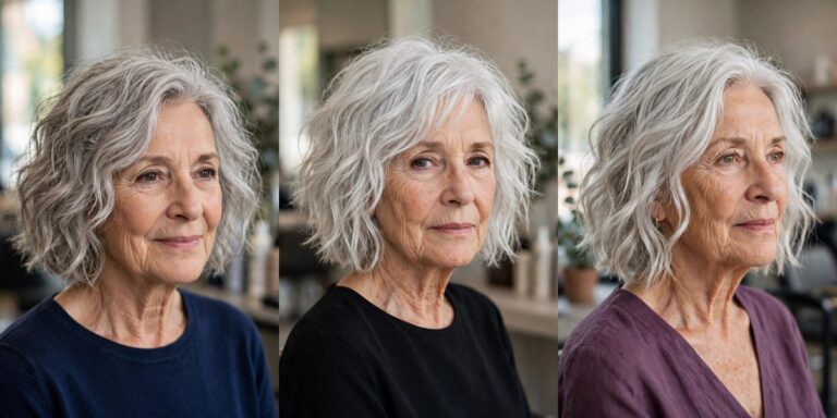 Tousled Wavy Bob Ideas for Women Over 60