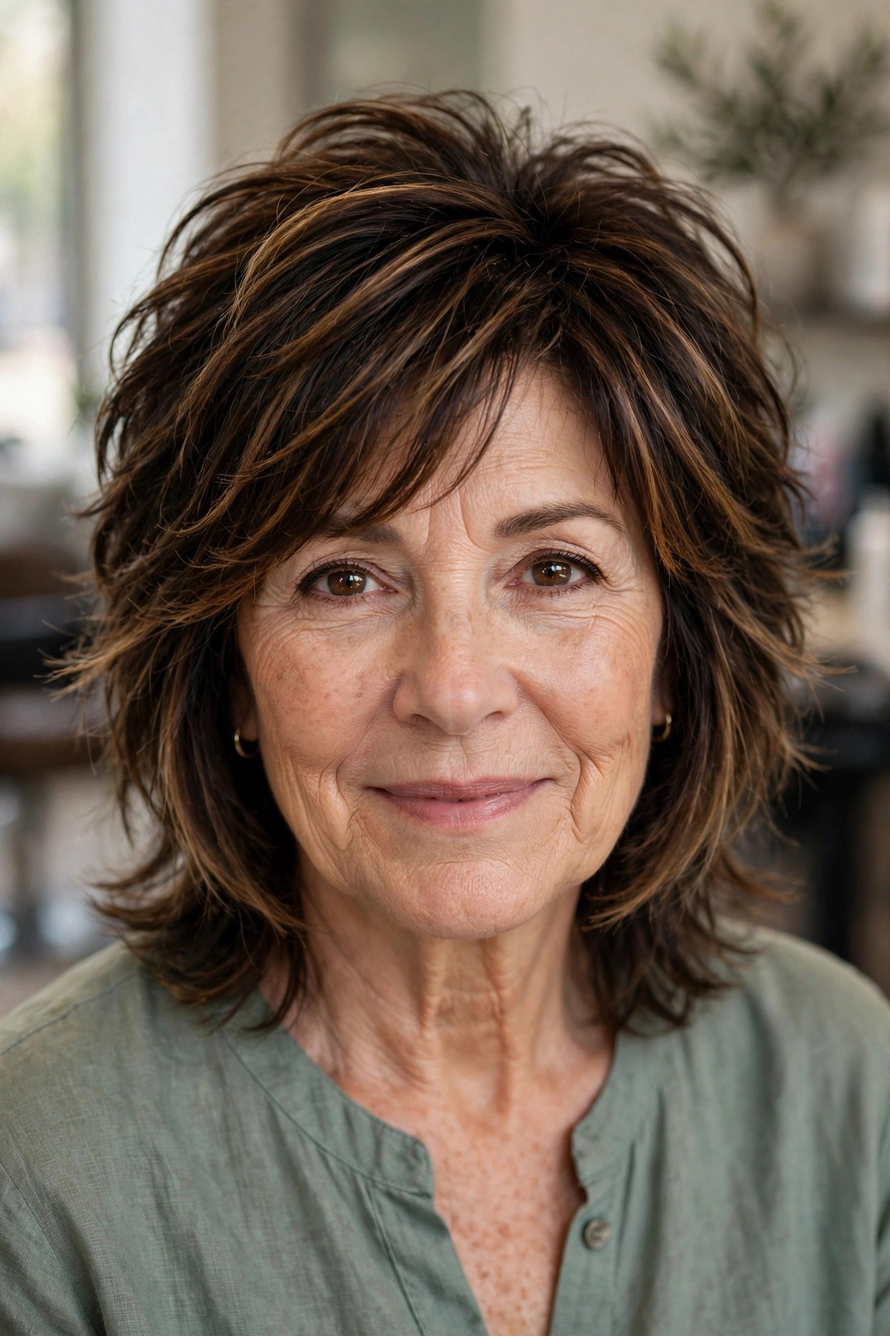 The Soft Wolf Cut on a woman over 50 - trendy 2026 haircut