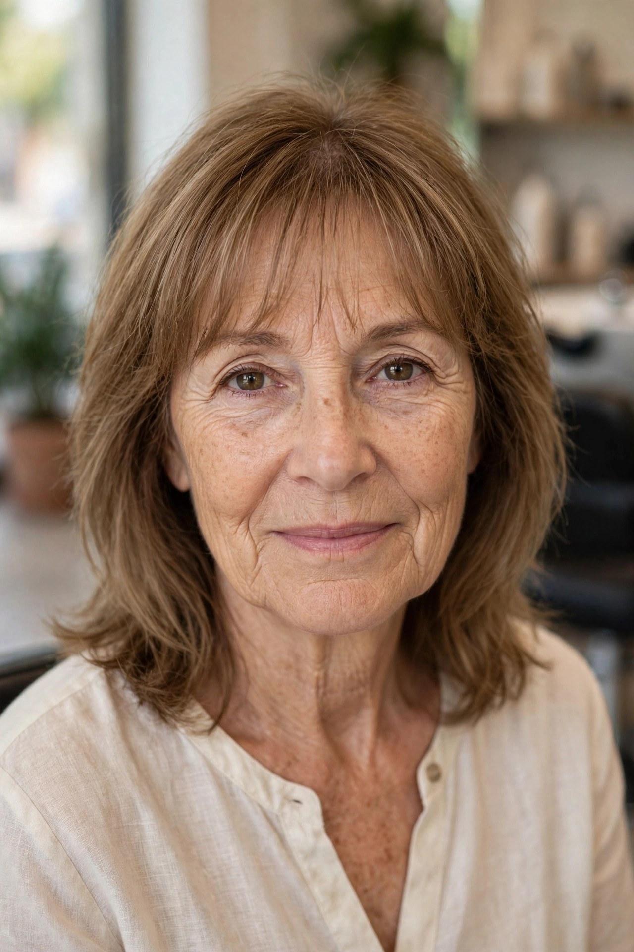 The Birkin-Bang Lob on a woman over 50 - trendy 2026 haircut
