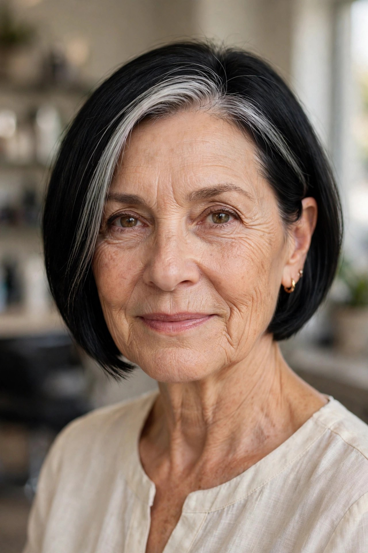 The Jawline Bob on a woman over 50 - trendy 2026 haircut