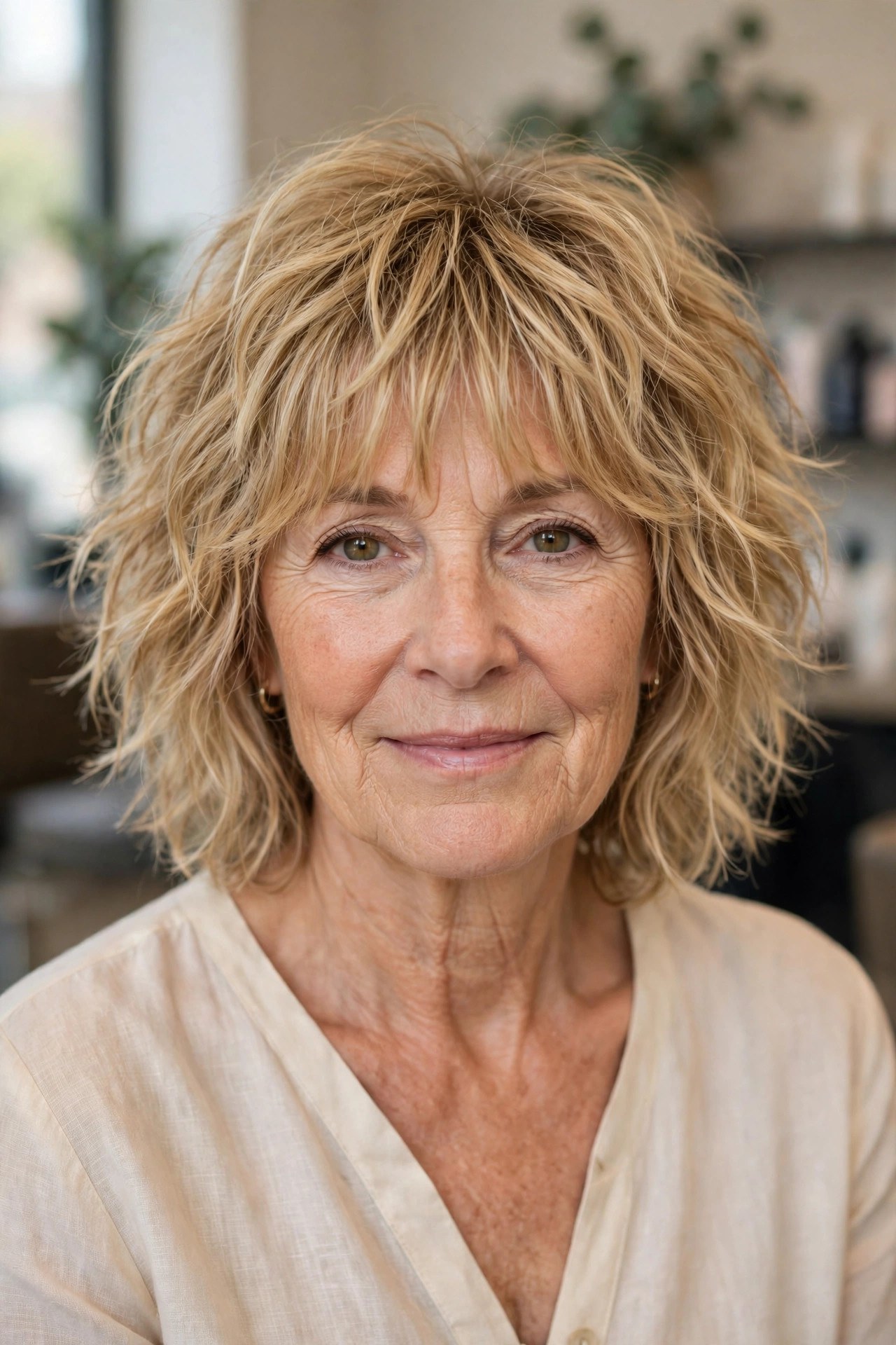 The Shaggy Bob on a woman over 50 - trendy 2026 haircut