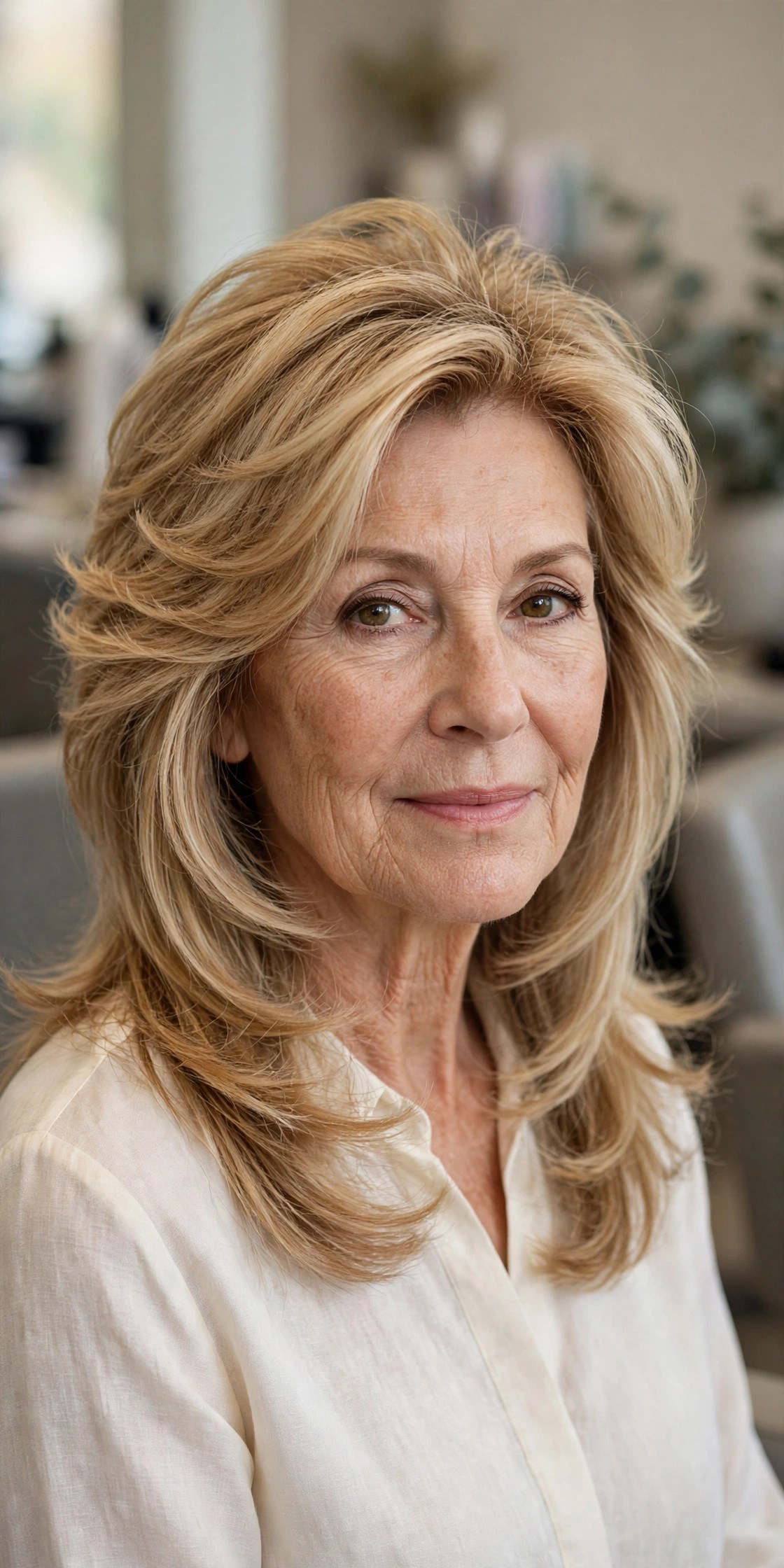 The Butterfly Cut on a woman over 50 - trendy 2026 haircut