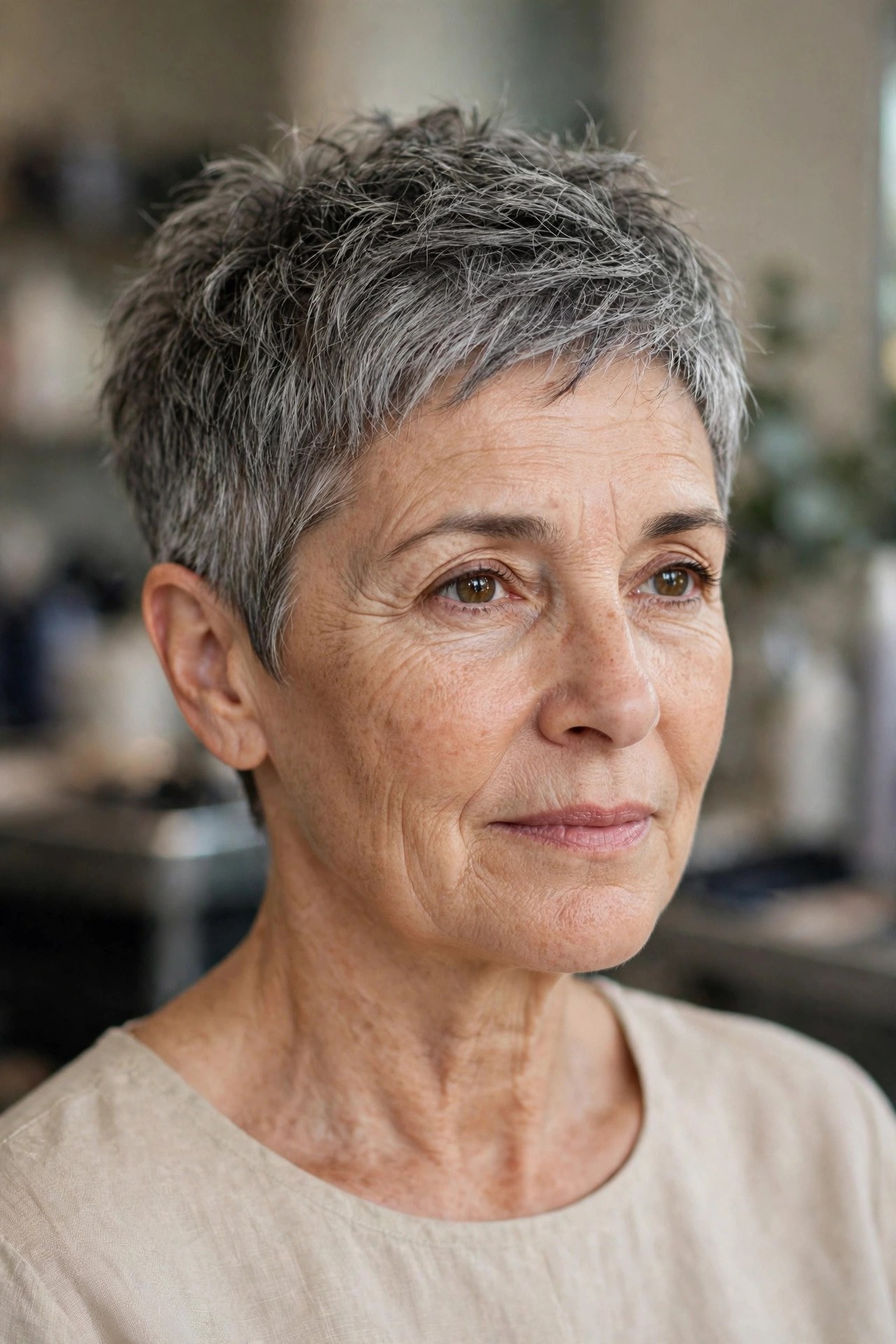 The Textured Crop on a woman over 50 - trendy 2026 haircut