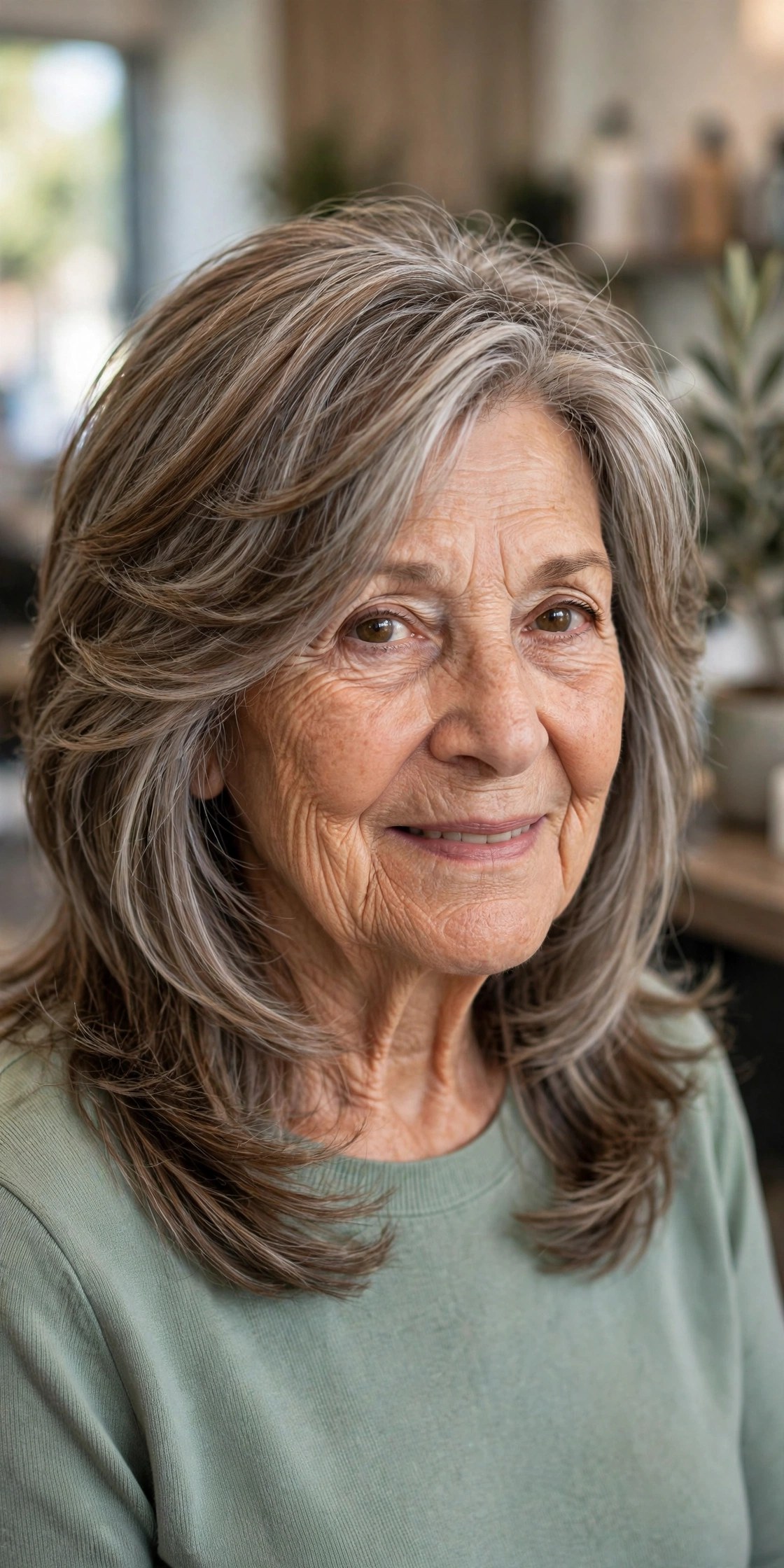 Butterfly Layers for Medium Hair on a woman over 60