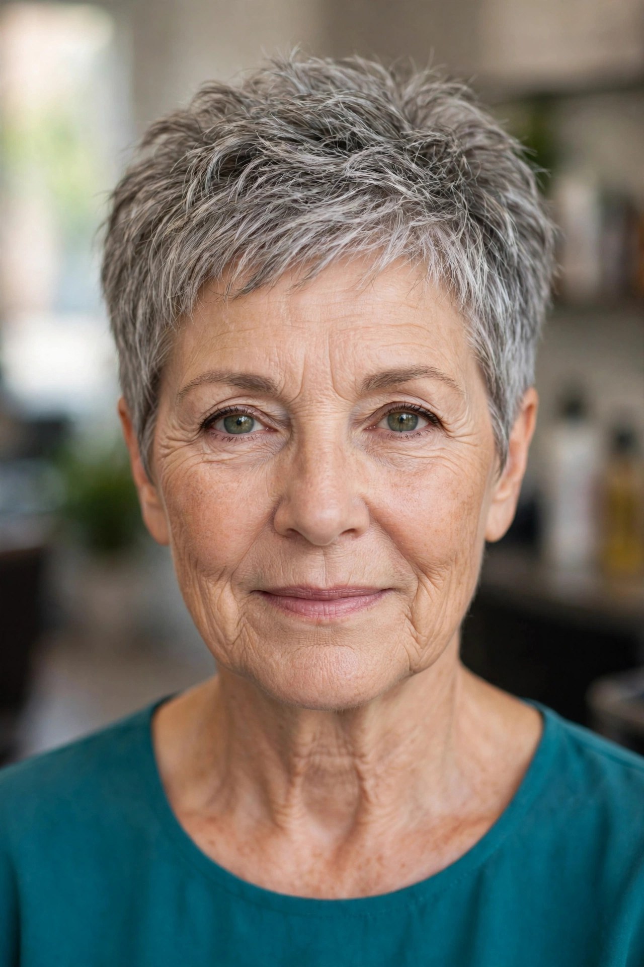 Textured Crop Pixie on a woman over 60