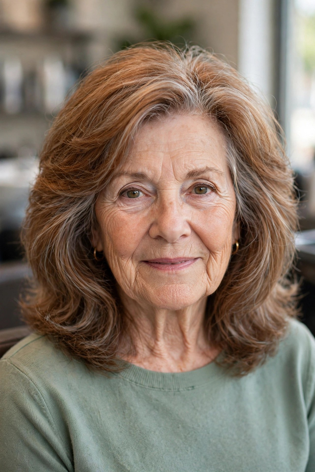 Feathered Shoulder Layers That Brush Back - wash and go haircut for women over 60 with thick hair