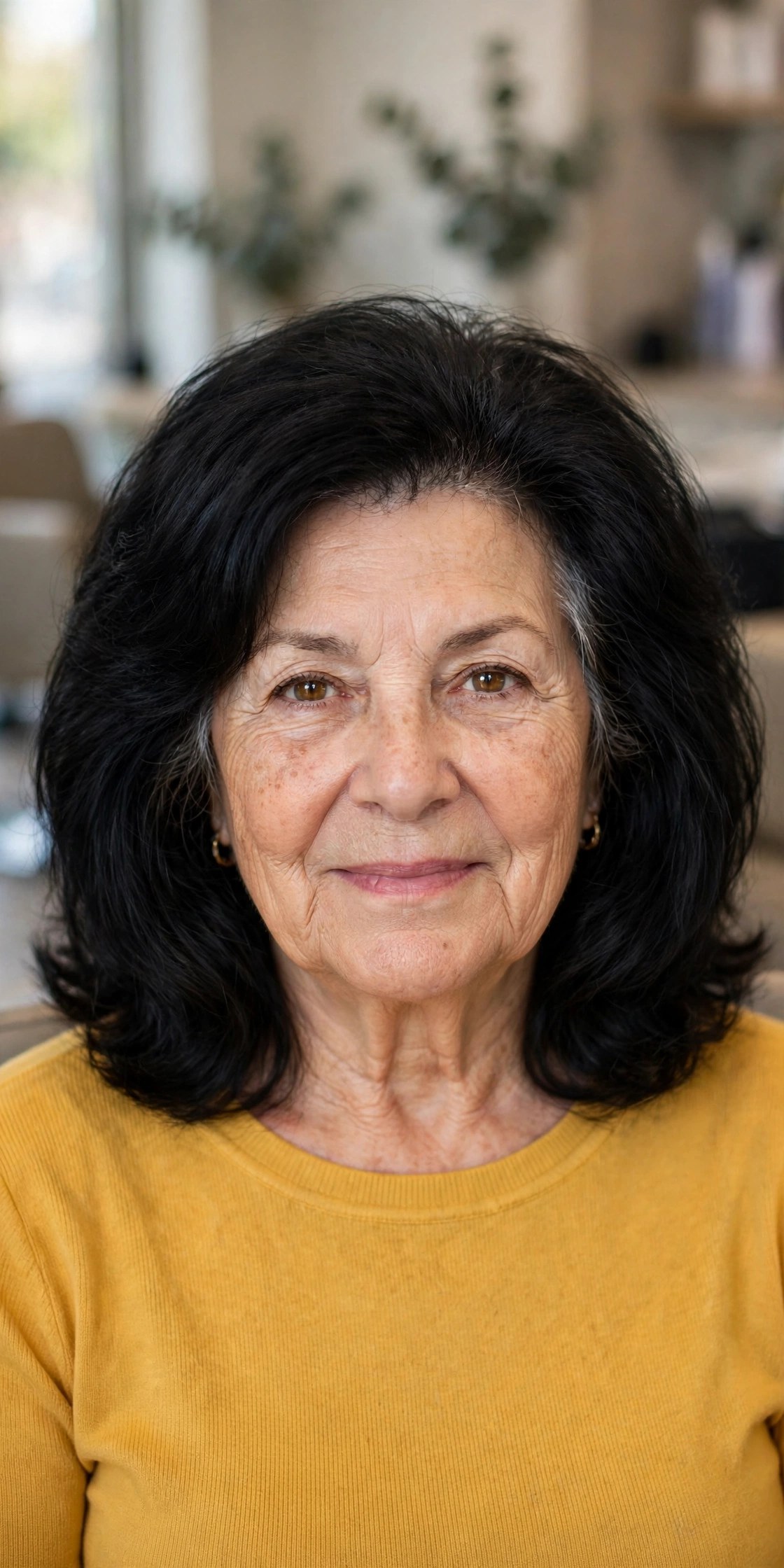 One-Length Shoulder Cut With Hidden Internal Layers - wash and go haircut for women over 60 with thick hair