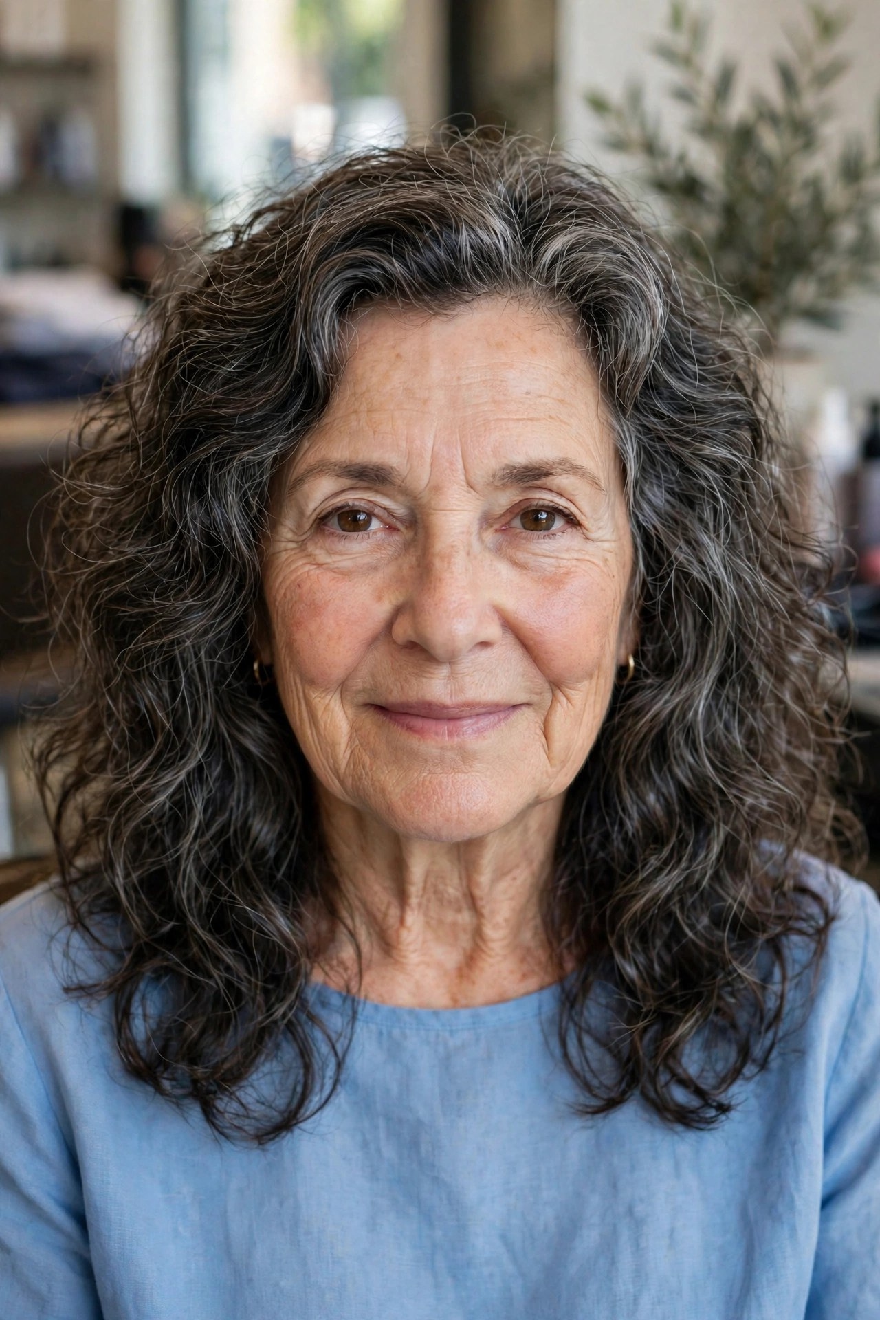 Natural Wave Cut Shaped to Air-Dry - wash and go haircut for women over 60 with thick hair