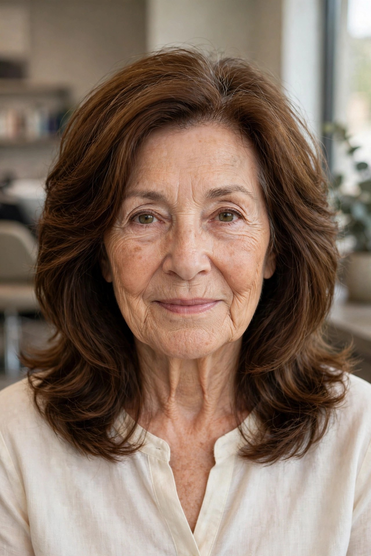 Shoulder-Length Lob With Long Layers - wash and go haircut for women over 60 with thick hair