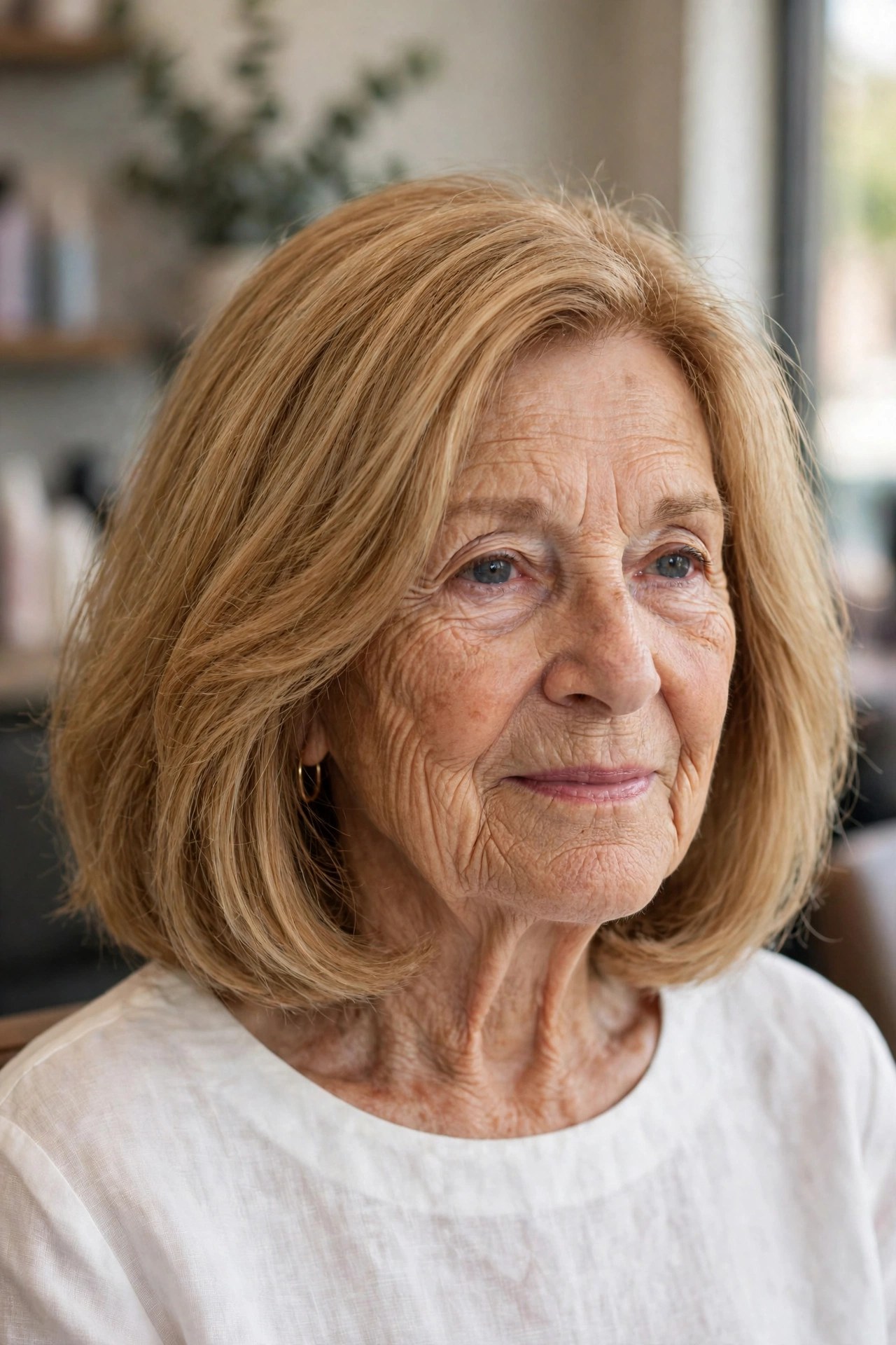 Chin-Length Bob With Softly Tapered Ends - wash and go haircut for women over 60 with thick hair