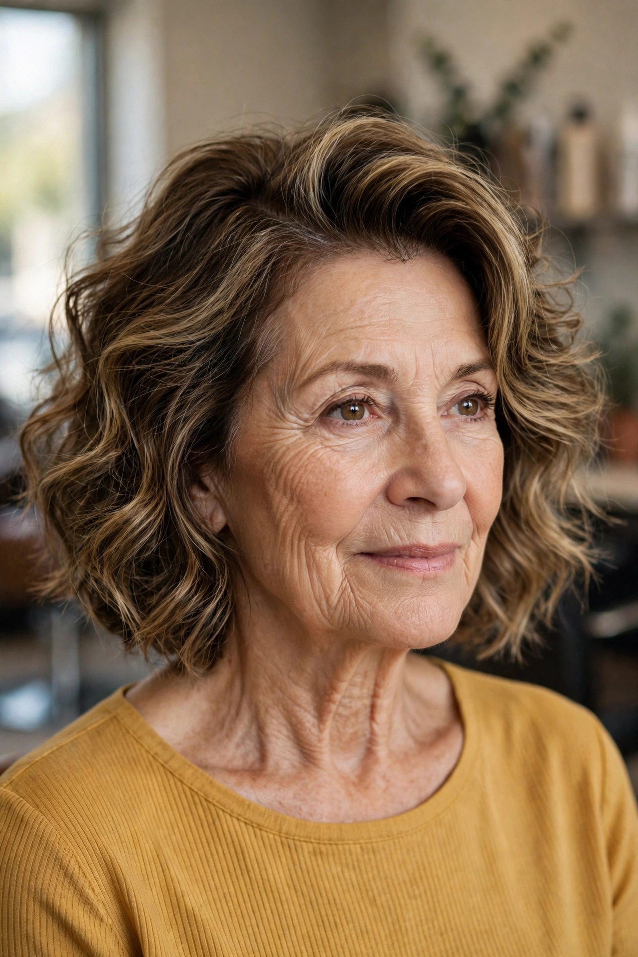 Deep Side-Part Wavy Bob - wavy bob haircut for women over 50