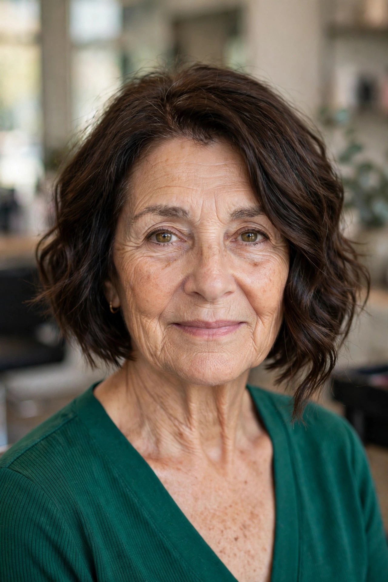 Angled A-Line Wavy Bob - wavy bob haircut for women over 50
