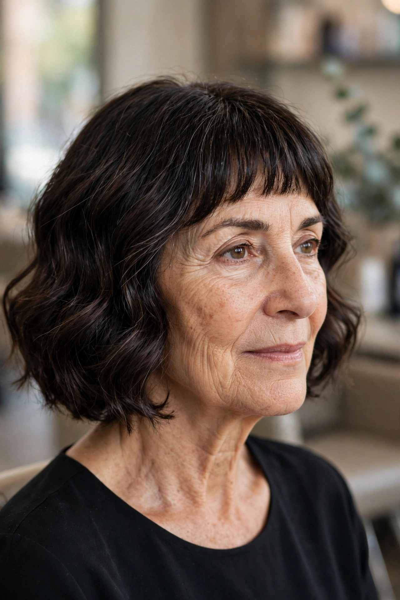 Wavy French Bob - wavy bob haircut for women over 50